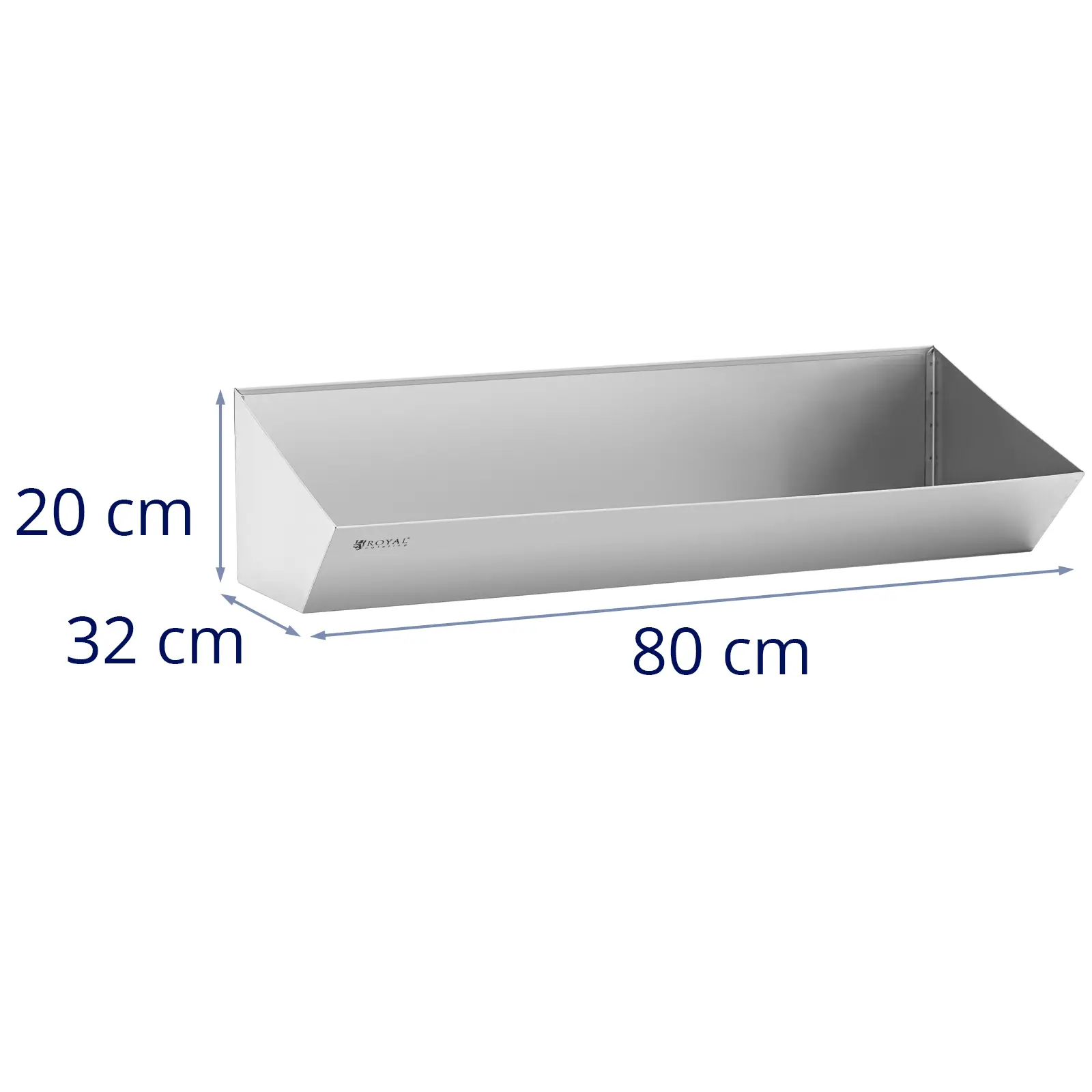 Vana na hranolky z ušlechtilé oceli - 80 x 30 cm - lze mýt v myčce - Royal Catering (Materiál: Ušlechtilá ocel)