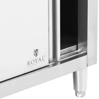 Кухненска подготвителна маса от неръждаема стомана - 140 x 60 cm - товароносимост 500 kg - вкл. дъска за рязане - Royal Catering