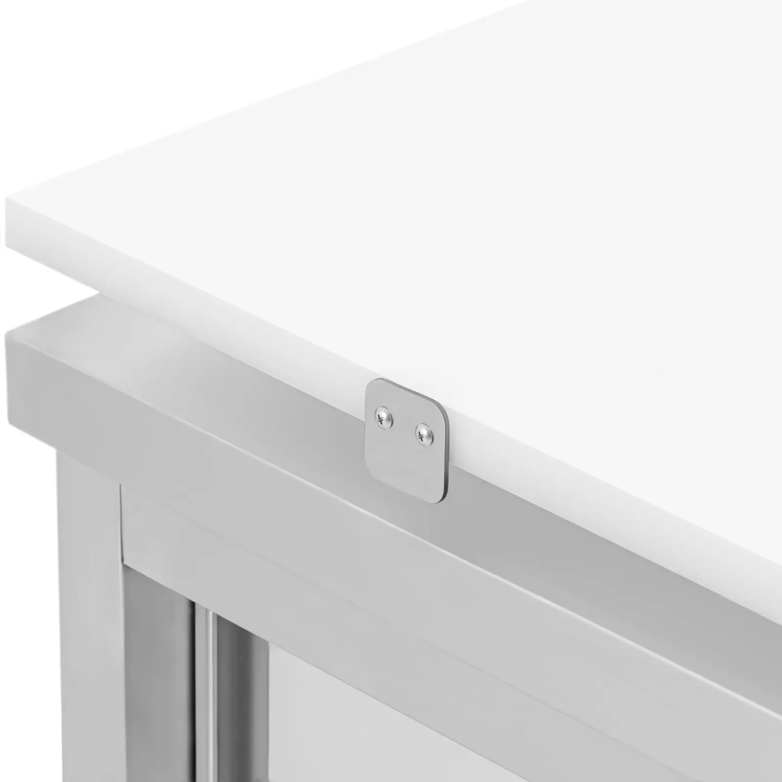 Meuble bas de cuisine en acier inoxydable - ECO - 180 x 60 cm - 500 kg - avec plaque à découper - Royal Catering (Étagère à hauteur réglable: Oui)