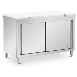 Stainless Steel Kitchen Prep Table - 140 x 70 cm - 500 kg load capacity - incl.  cutting board - Royal Catering