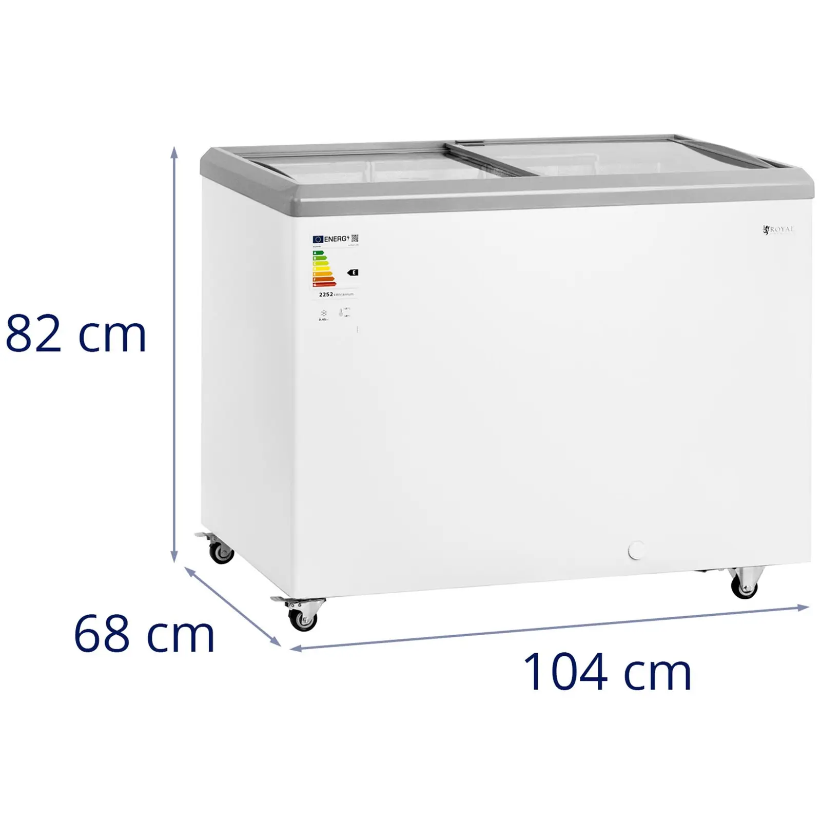 Vriezer - 280 L - glazen deuren - afsluitbaar - Royal Catering