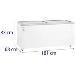 Congelatore a pozzetto - 550 L - Porte in vetro - Con serratura - Royal Catering