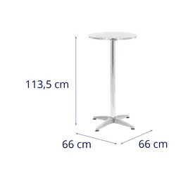 Table ronde pliante - réglable en hauteur - Ø 60 cm - Royal Catering
