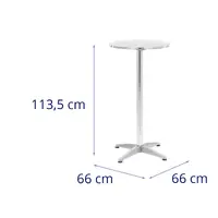 Barový stôl - skladací a výškovo nastaviteľný - Ø 60 cm - Royal Catering