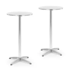 Bar Table - set of 2 - foldable & height-adjustable - Ø 60 cm - Royal Catering