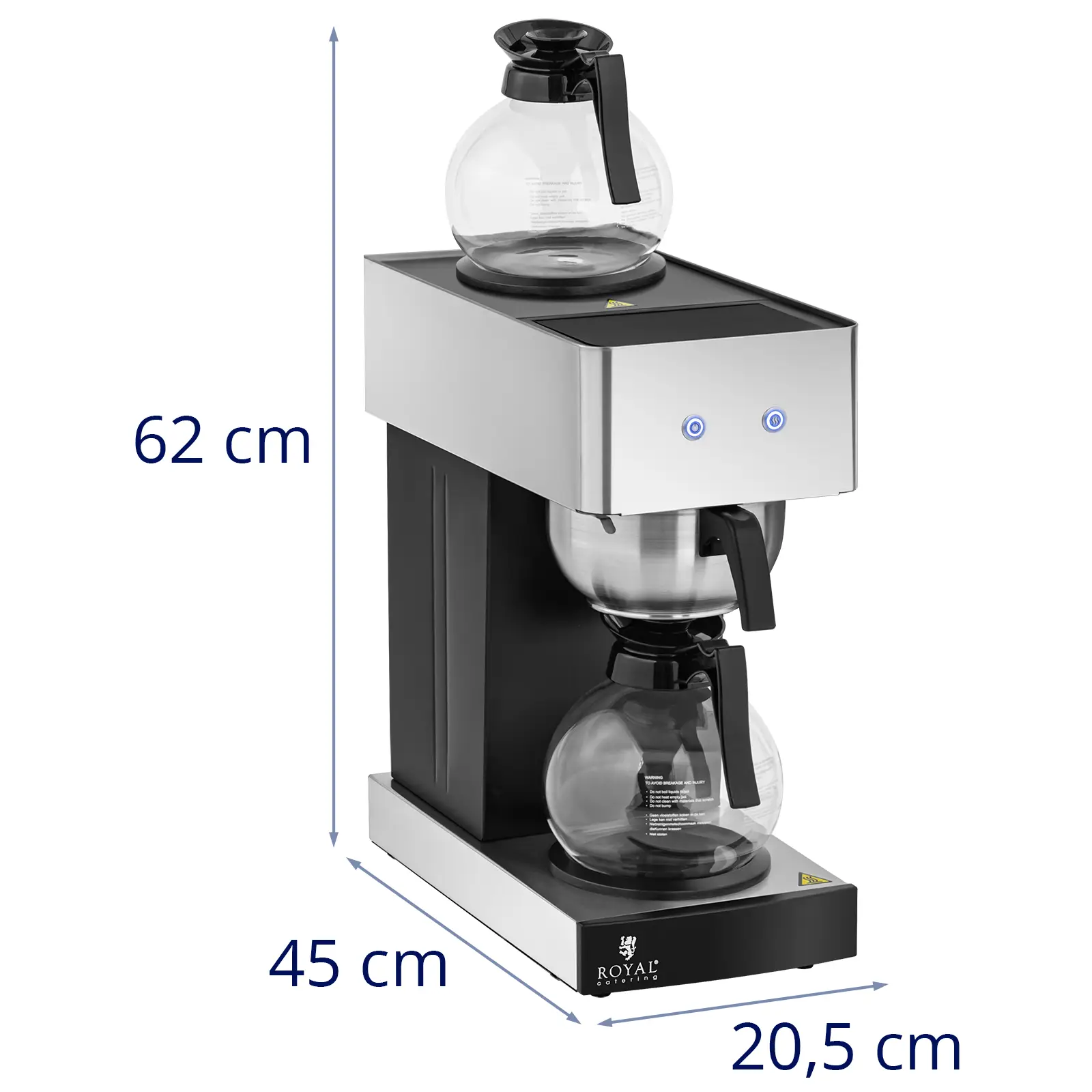 Filter coffee maker - 2 x 1.8 L - 2 hot plates - incl. 2 glass containers