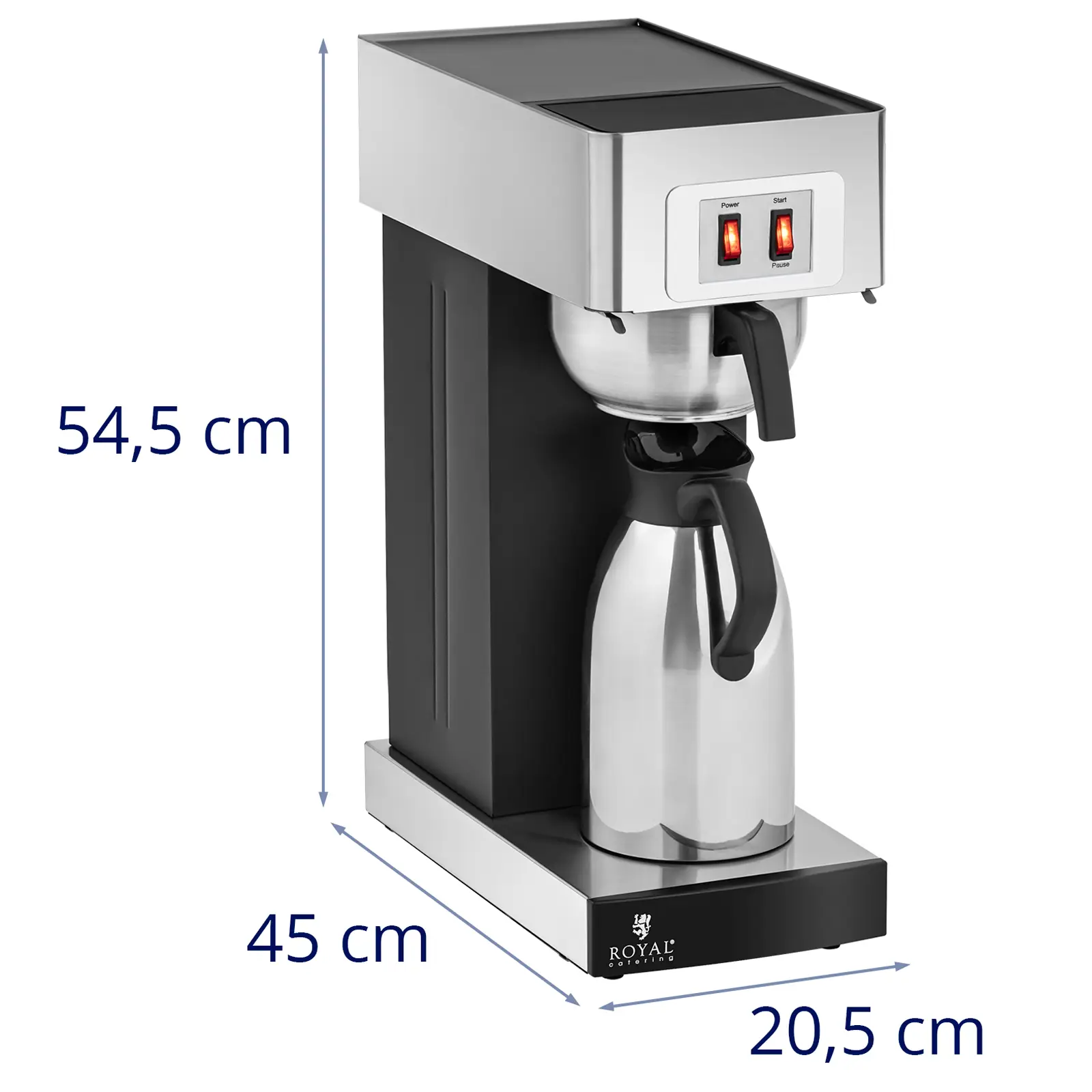 Překapávací kávovar - 2 l - vč. termosky (Materiál: Ušlechtilá ocel)