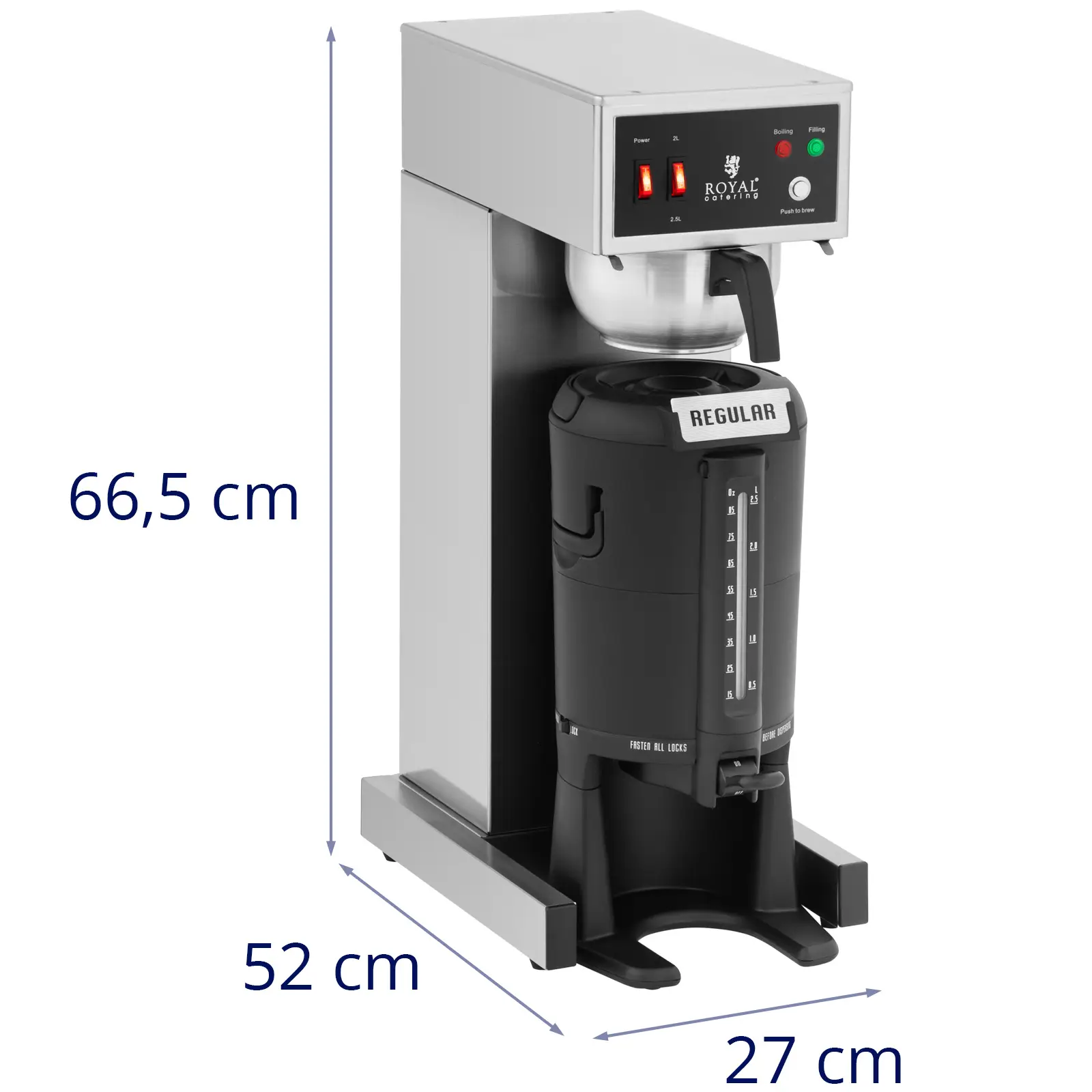 Cafetière professionnelle - 2,5 L - avec pichet isotherme et robinet