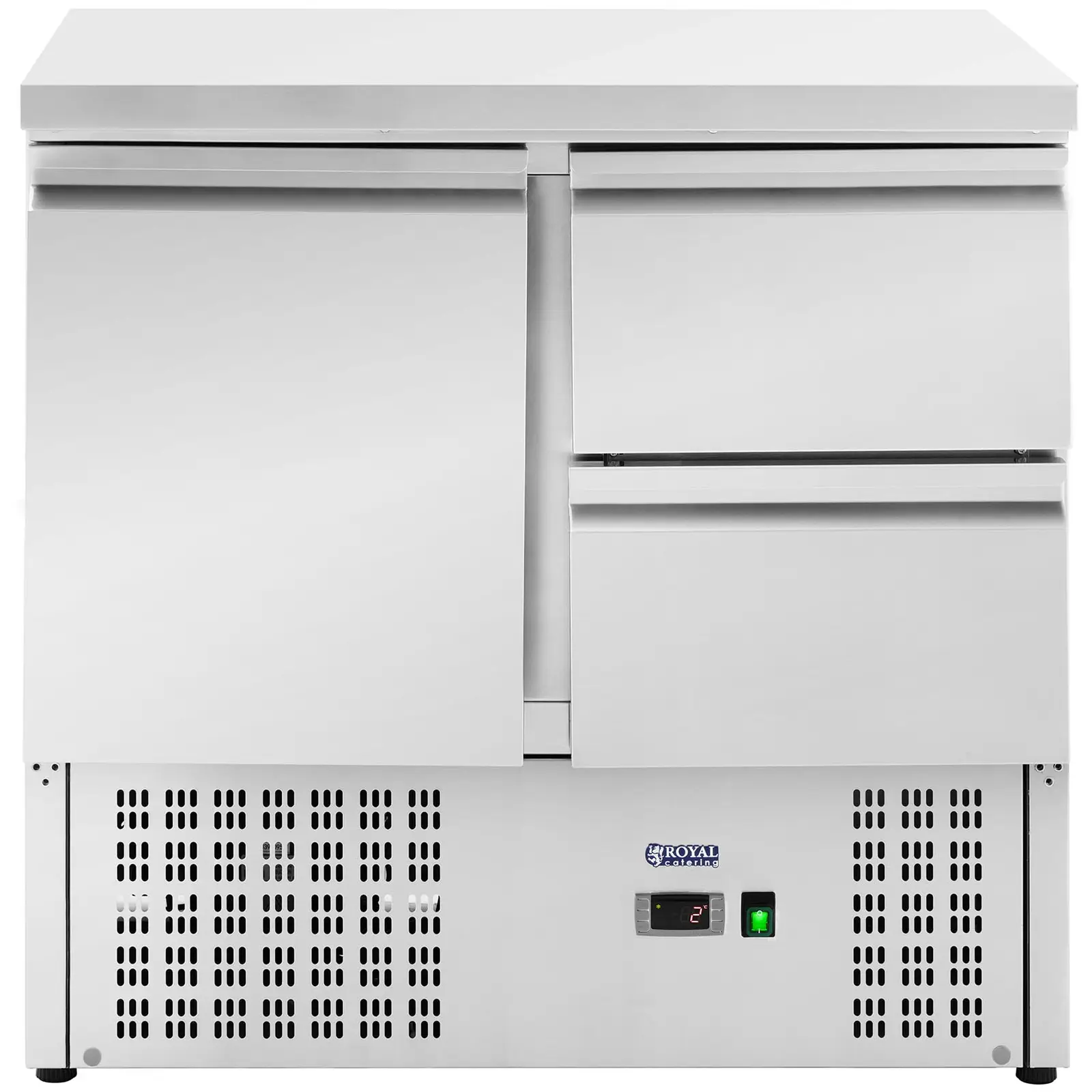 Table réfrigérée - 230 L - 2 x GN 1/2 + compartiment - 90 x 70 cm - Royal Catering (Fonctionnement sur batterie(s): Non)