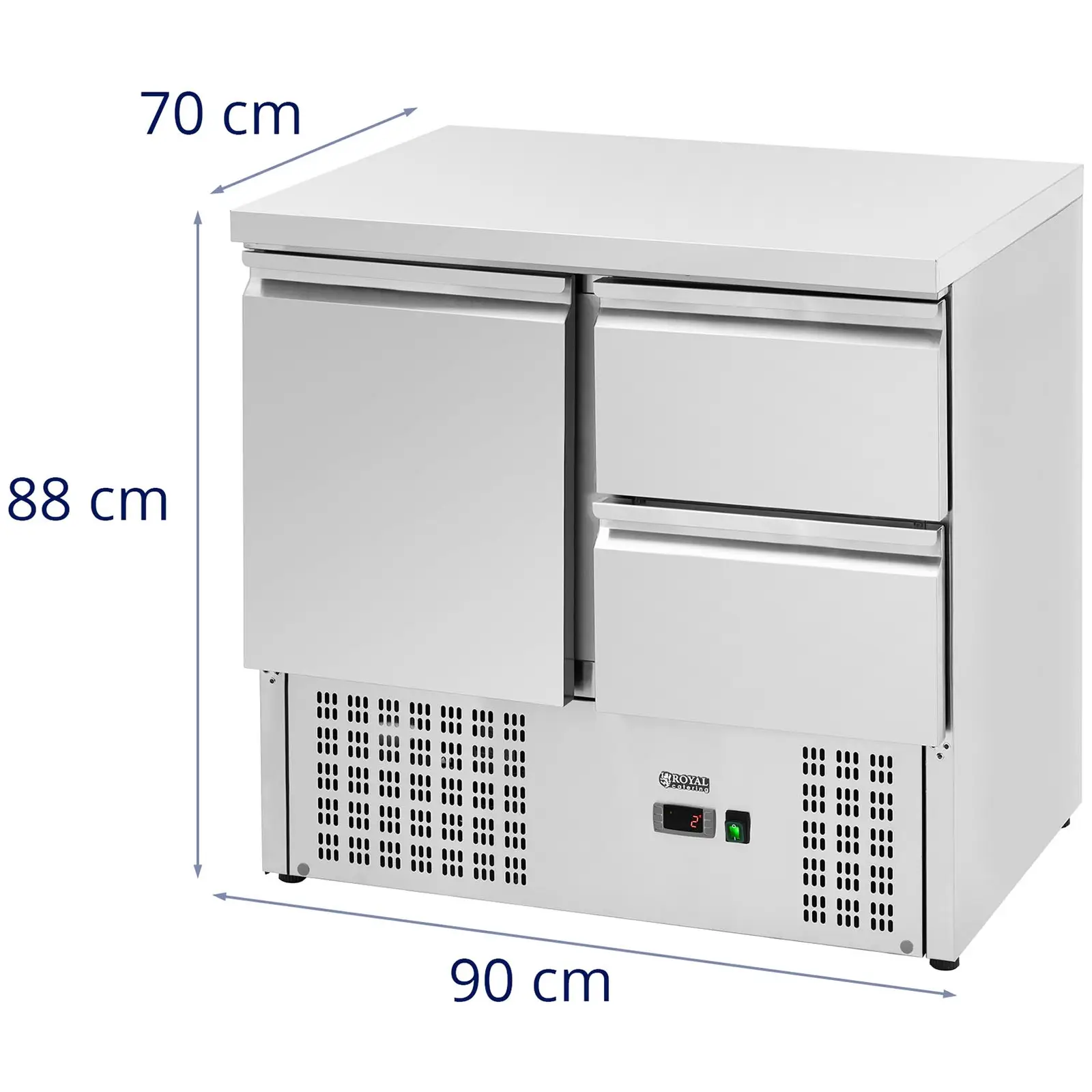 Ψυγείο σαλατιέρας - 230 L - 2 x GN 1/2 + διαμέρισμα - 90 x 70 cm - Royal Catering