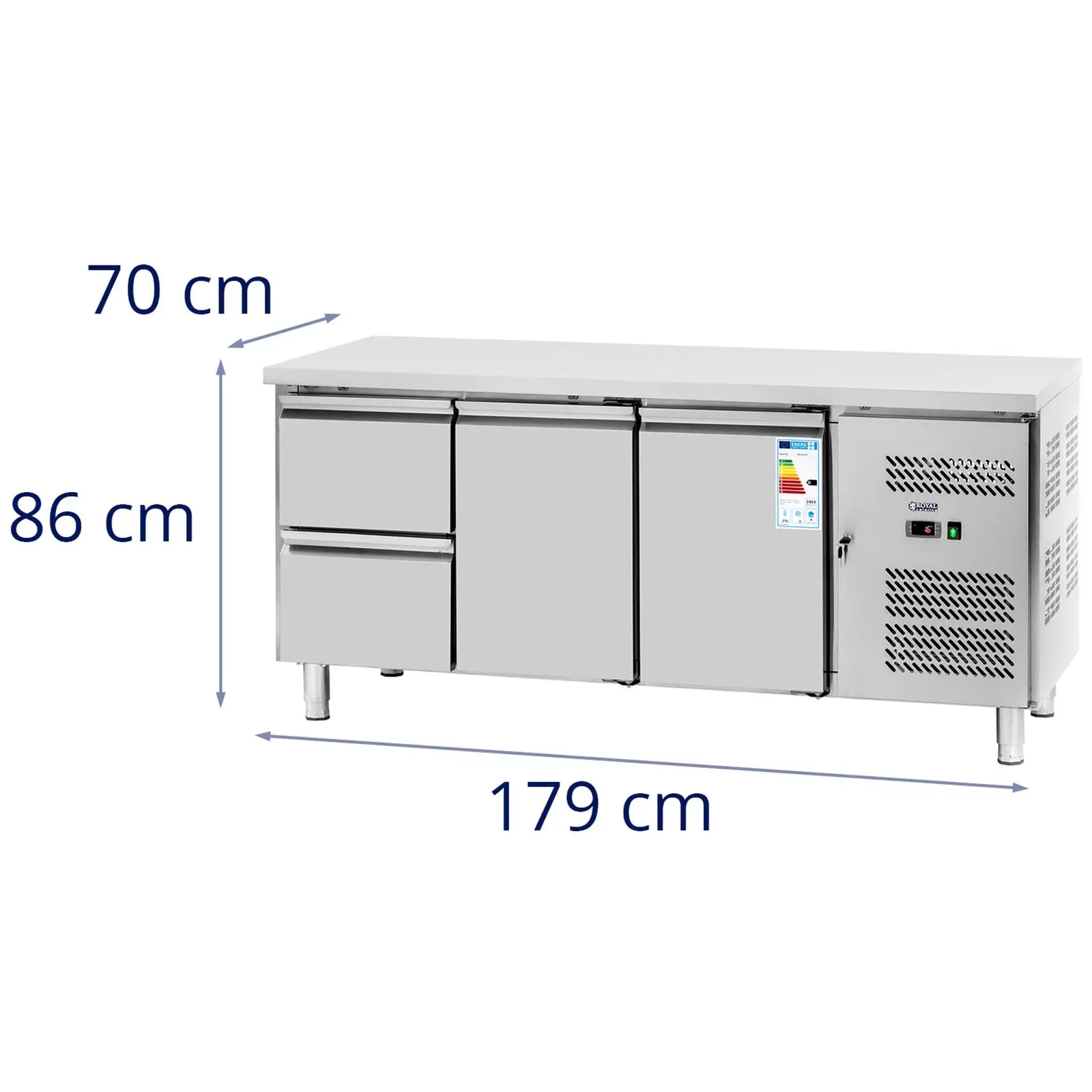 Ψυγείο σαλατιέρας - 417 L - 2 x GN 1/2 + 2 διαμερίσματα - 179 x 70 cm - Royal Catering