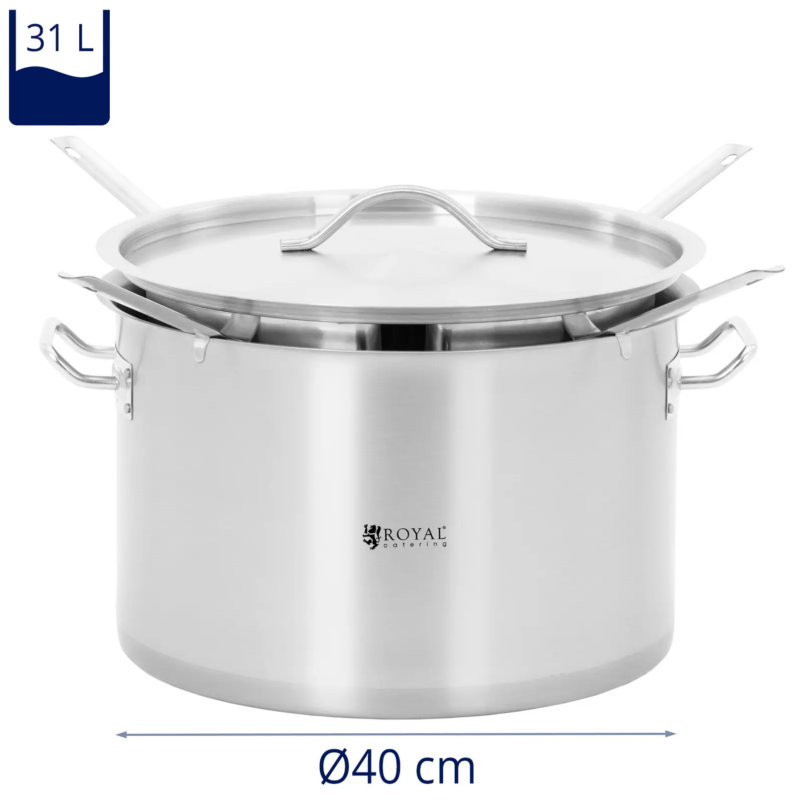  Cuit-pâtes - 4 passoires - 31 l - Royal Catering (Matériau(x): Acier inoxydable)