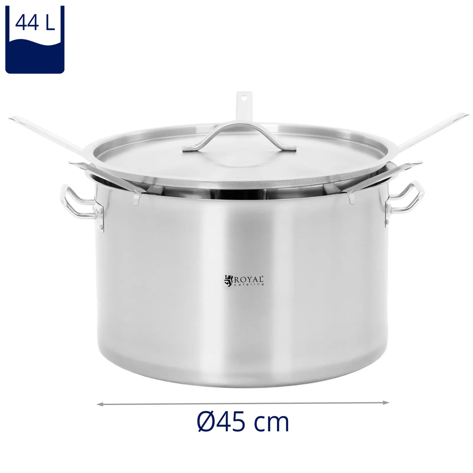 Hrnec na těstoviny - 5 sítových vložek - 44 l - Royal Catering (Objem nádoby: 44 l)