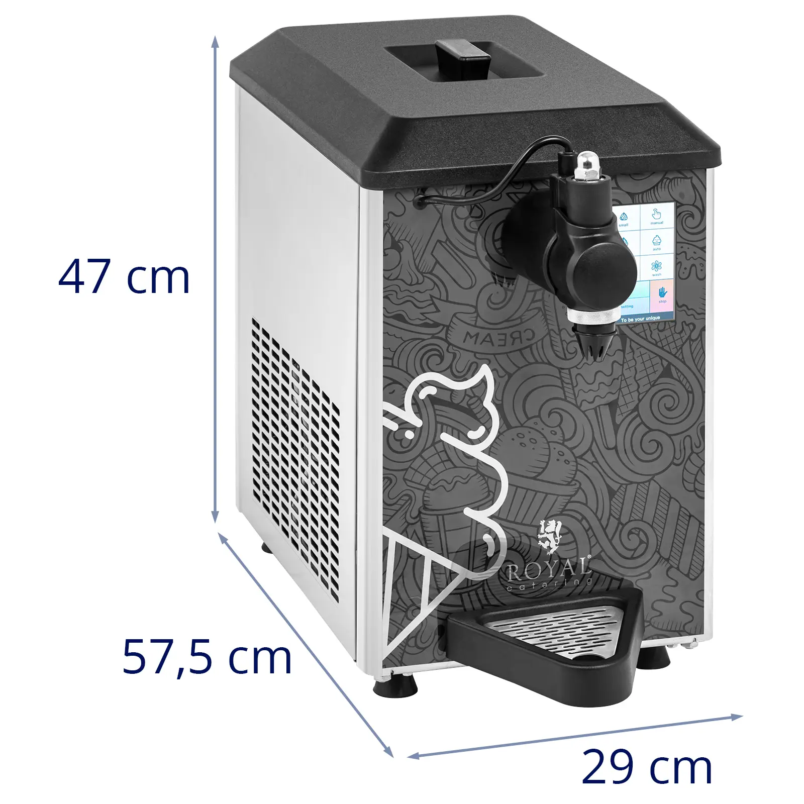 Stroj za stepeno smetano - 5 l - LED zaslon na dotik - samočiščenje