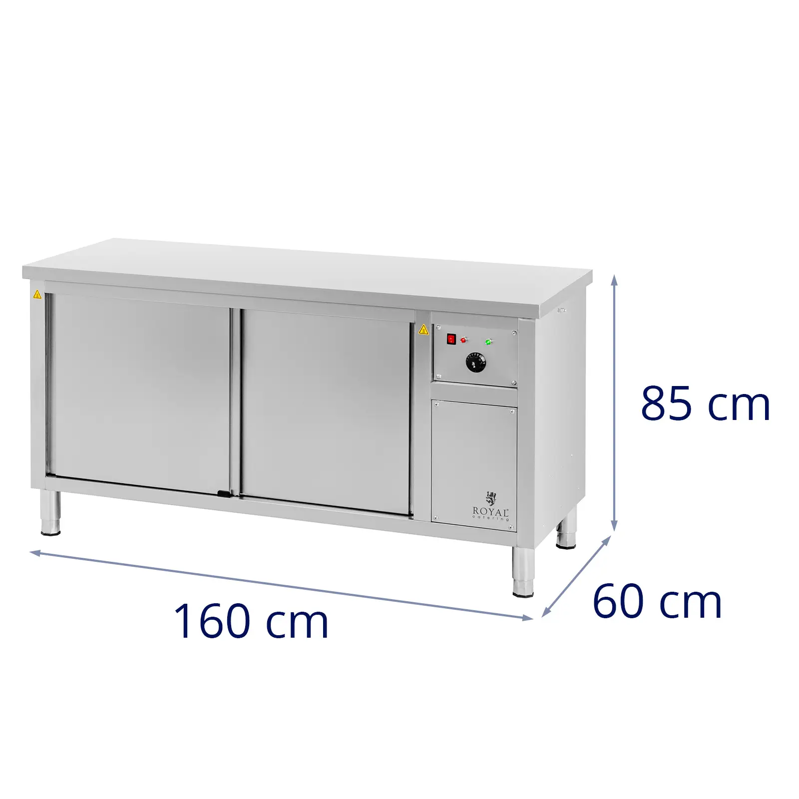 Ohřívací skříň - 160 x 60 x 85 cm - 30 až 80 °C - Royal Catering (Maximální zatížení: 500 kg)