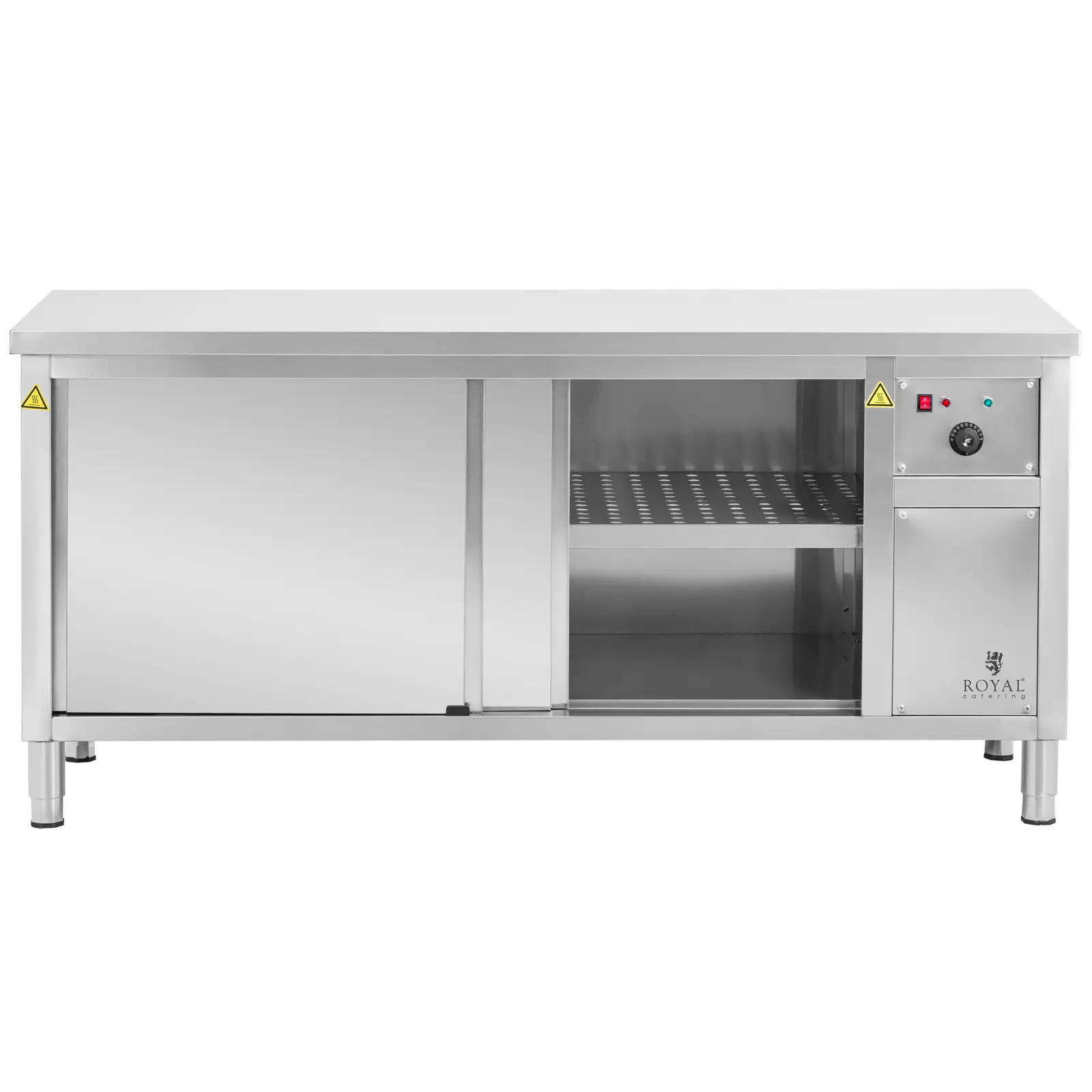 Varmeskab til mad - 180 x 70 x 85 cm - 30 til 80 °C - Royal Catering