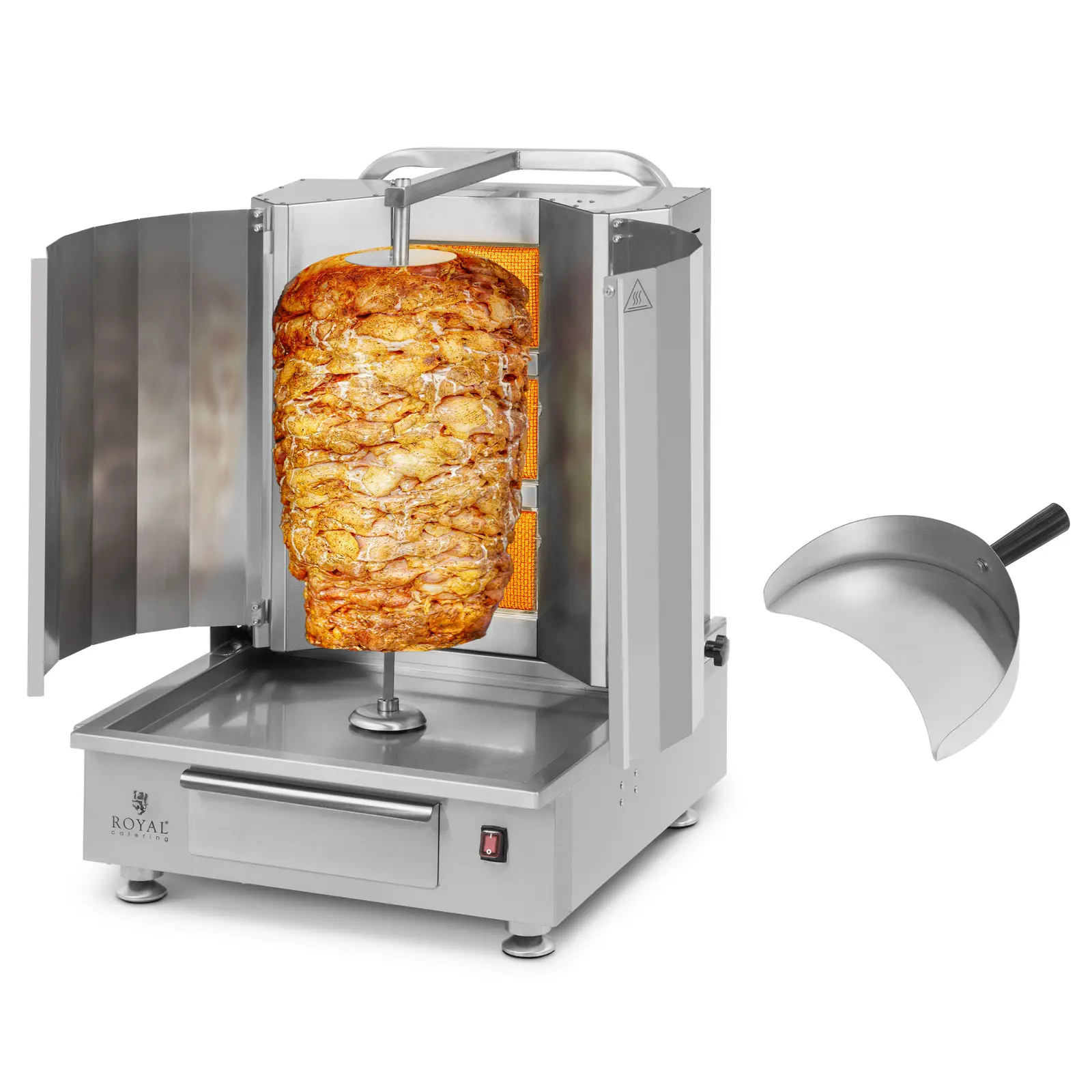 Machine à kebab gaz - pour 40 kg de viande - 3 brûleurs - 12 kW - Royal Catering