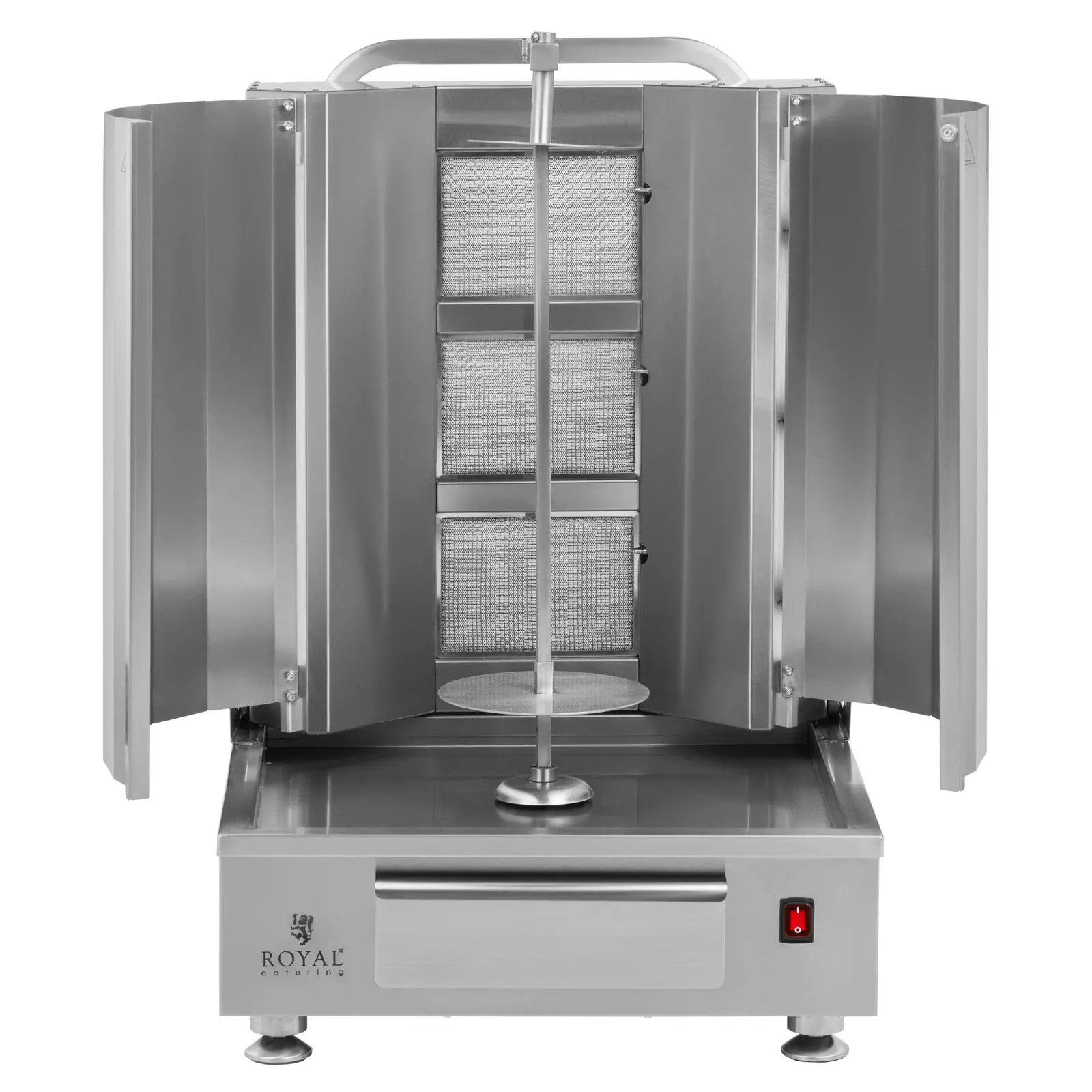 Gas-Dönergrill - für 40 kg FLeisch - 3 Brenner - 12 kW - Royal Catering (Druck max.: 50 mBar)