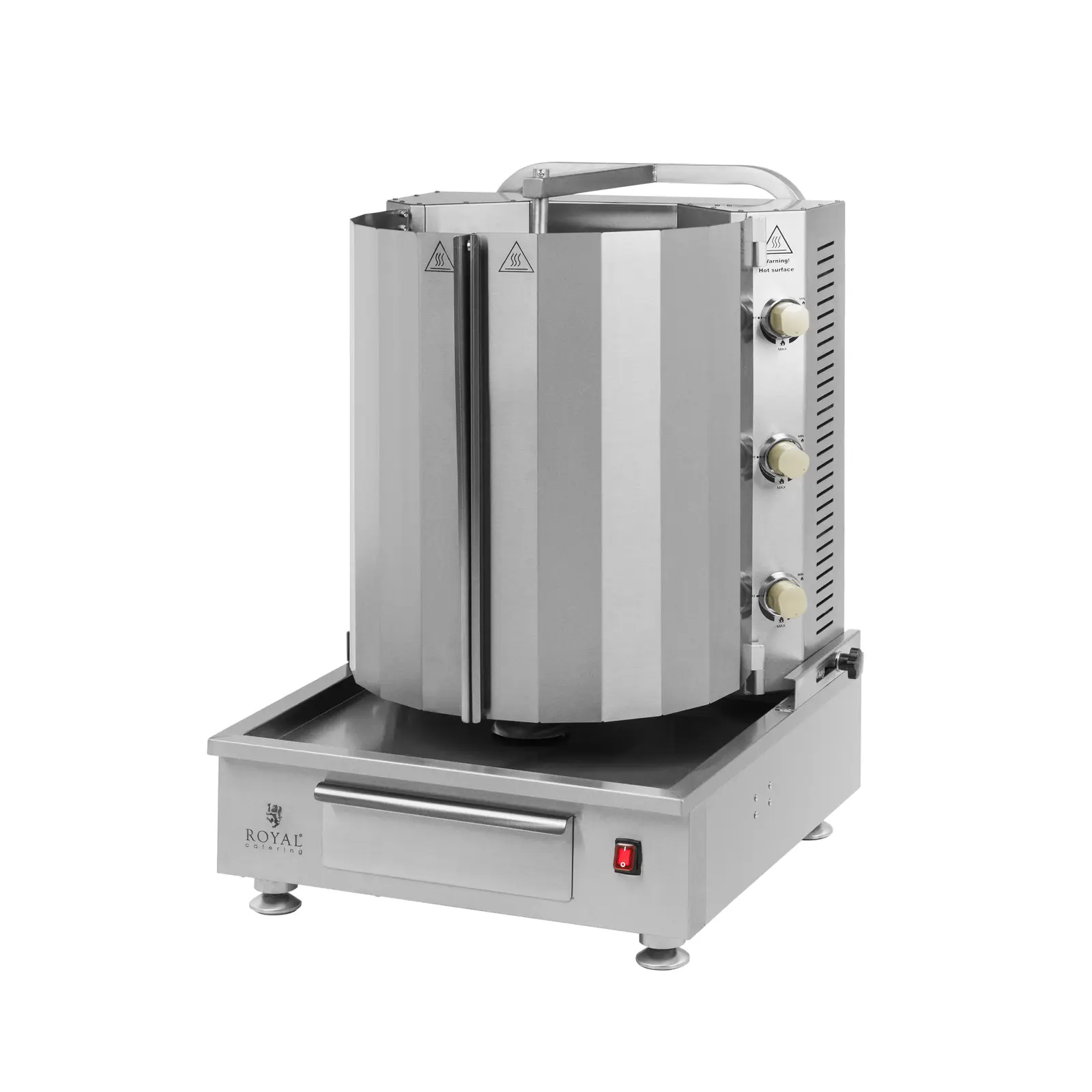 Gas-Dönergrill - für 40 kg FLeisch - 3 Brenner - 12 kW - Royal Catering (Gesamtkapazität [kg]: 40)