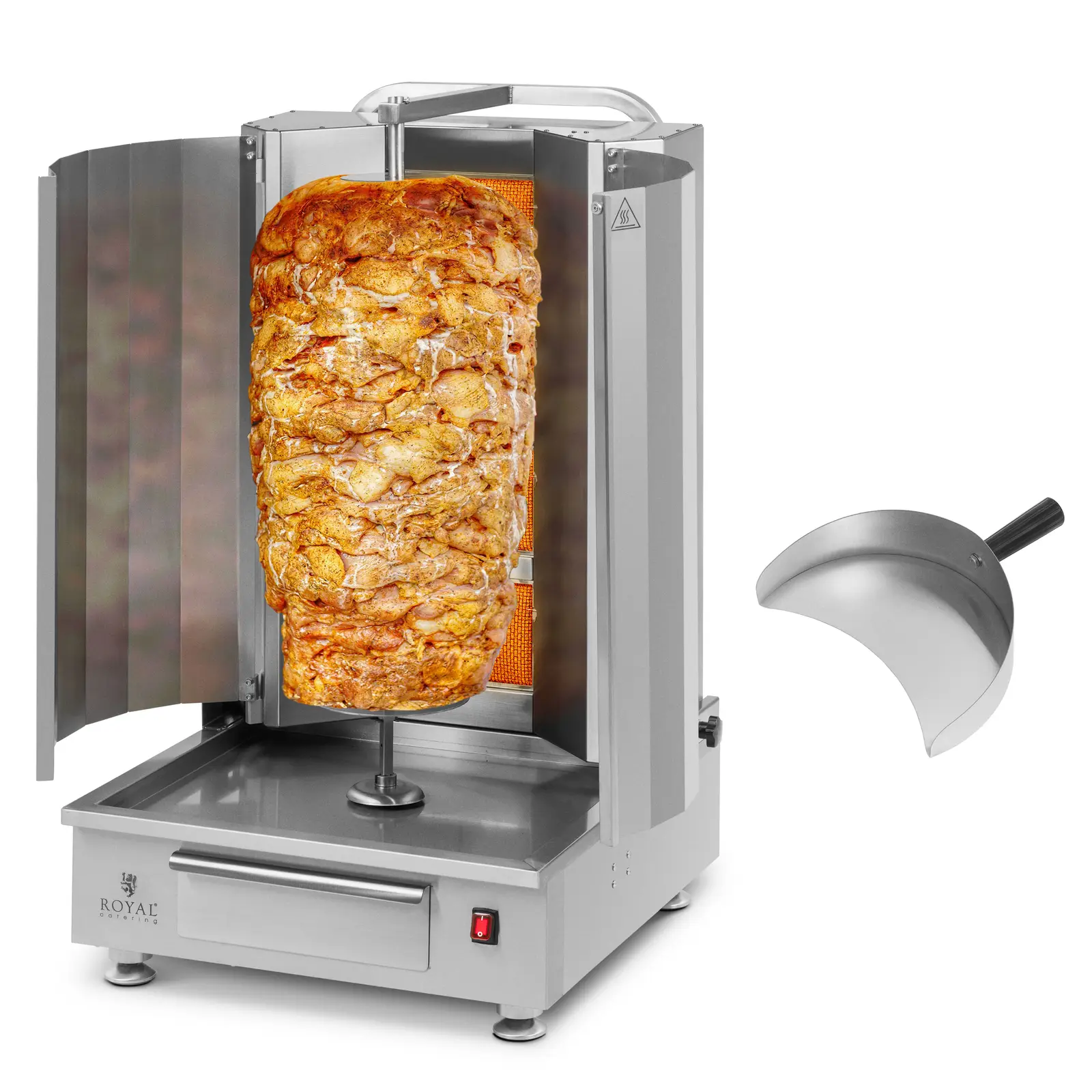 Plynový gril na kebab - na 60 kg mäsa - 4 horáky - 16 kW - Royal Catering