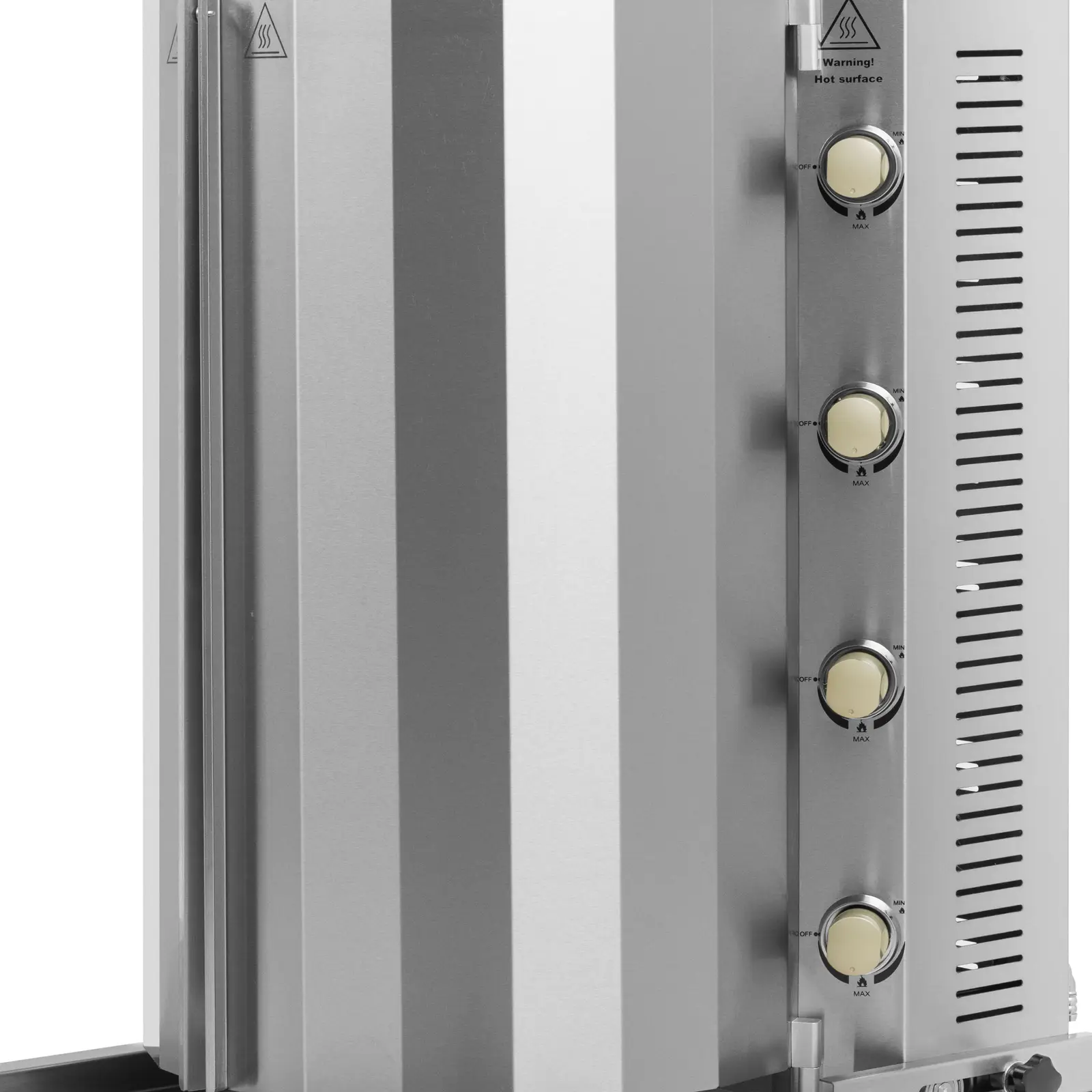 Plynový gril na kebab - pro 60 kg masa - 4 hořáky - 16 kW - Royal Catering (Odkapávací miska: Ano)