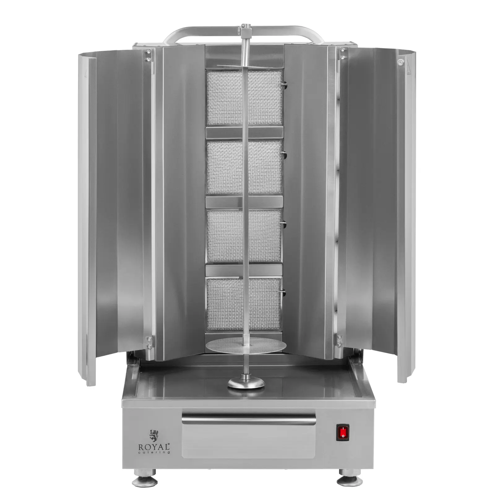 Plynový gril na kebab - pro 60 kg masa - 4 hořáky - 16 kW - Royal Catering (Maximální tlak: 50 mBar)