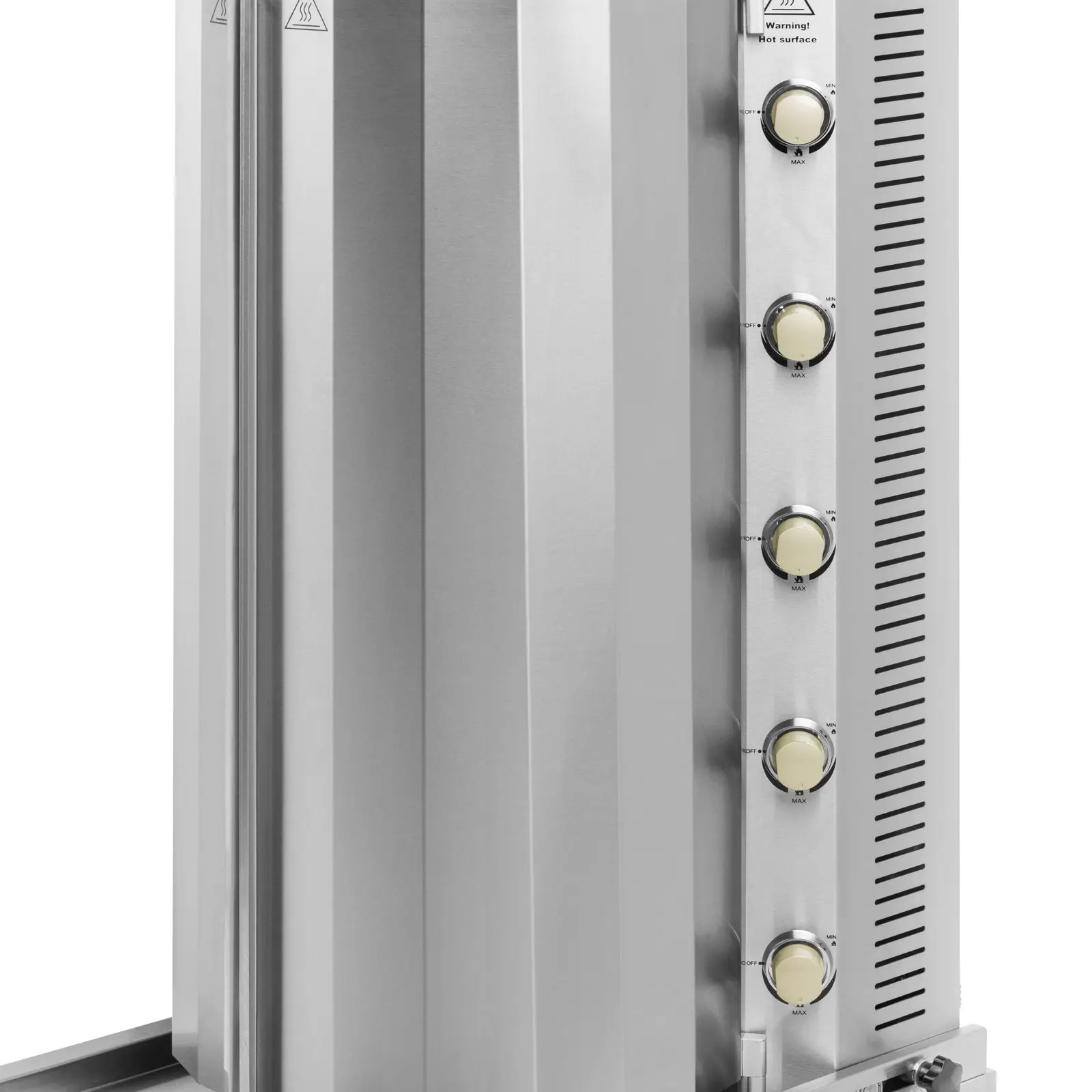Plynový gril na kebab - pro 80 kg masa - 5 hořáků - 20 kW - Royal Catering (Odkapávací miska: Ano)