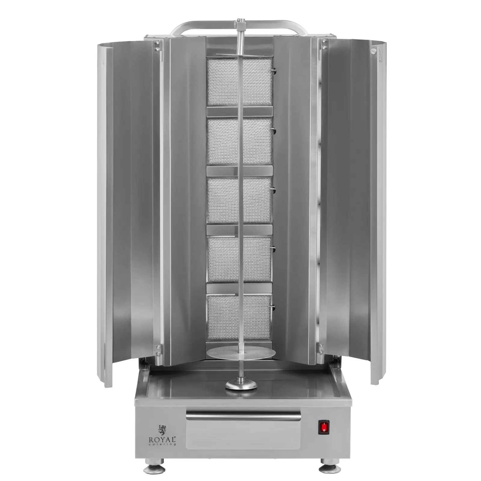 Plynový gril na kebab - pro 80 kg masa - 5 hořáků - 20 kW - Royal Catering (Maximální tlak: 50 mBar)