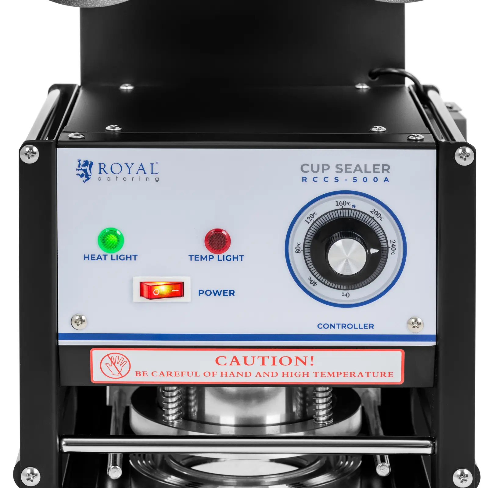 Machine à sceller automatique - 500 gobelets/h - Ø 95/90 mm - hauteur max. 180 mm - Royal Catering (Fréquence [Hz]: 50)
