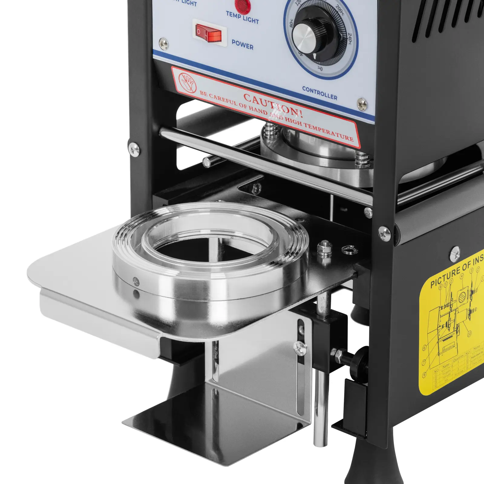 Machine à sceller automatique - 500 gobelets/h - Ø 95/90 mm - hauteur max. 180 mm - Royal Catering (Production [pcs/h]: 500)