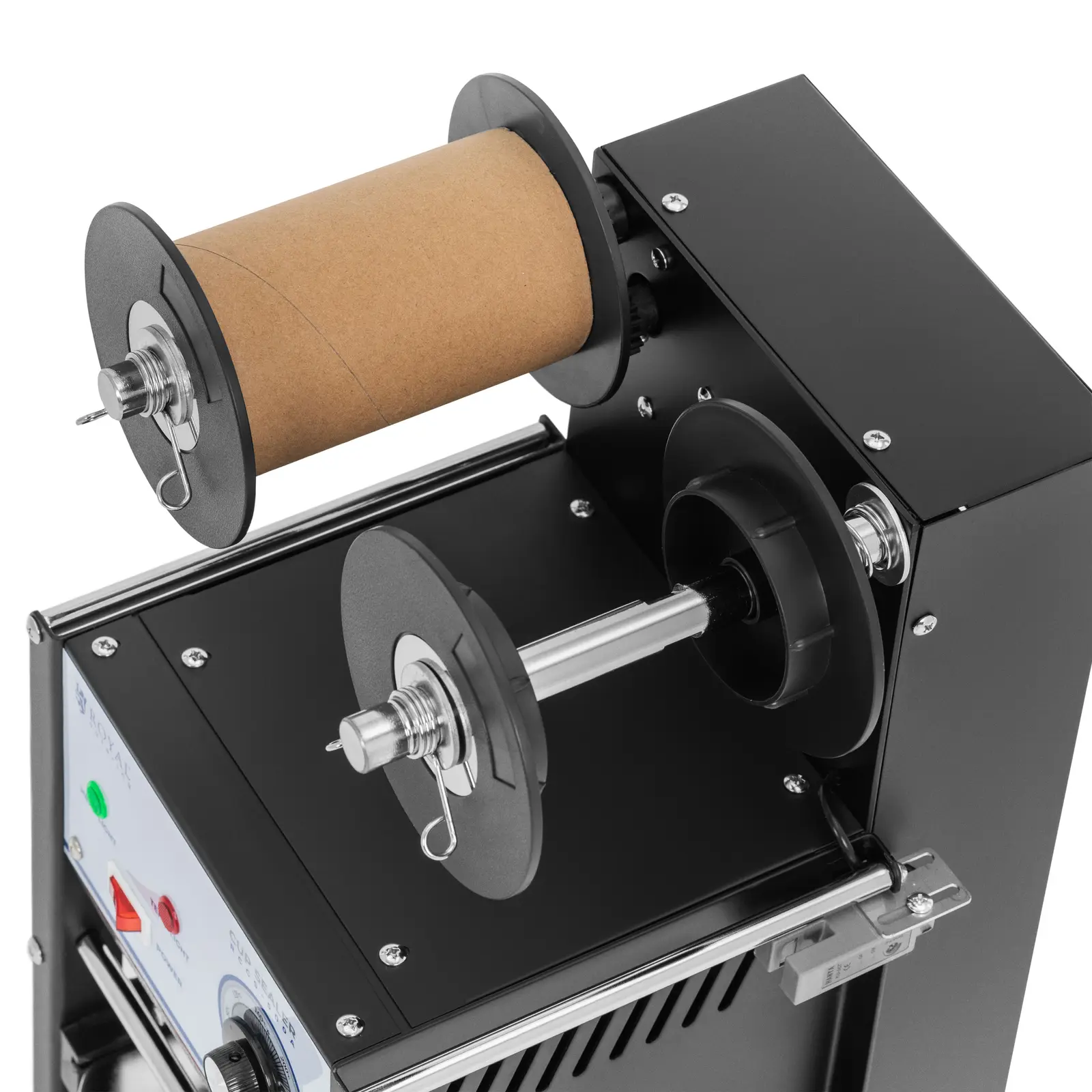 Machine à sceller automatique - 500 gobelets/h - Ø 95/90 mm - hauteur max. 180 mm - Royal Catering (Pieds en caoutchouc: Oui)