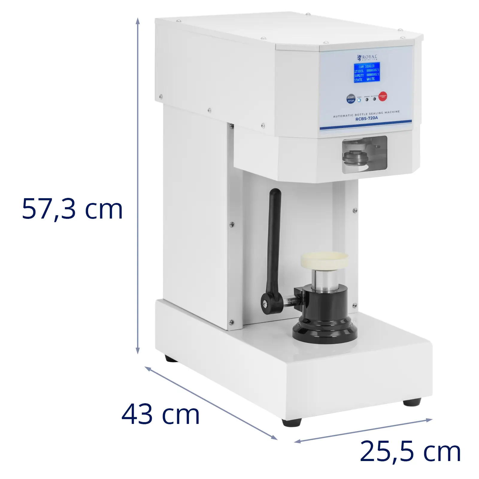 Mașină de sigilat cutii pentru băuturi conservate - Ø 55 mm - 720 cutii/h - Royal Catering