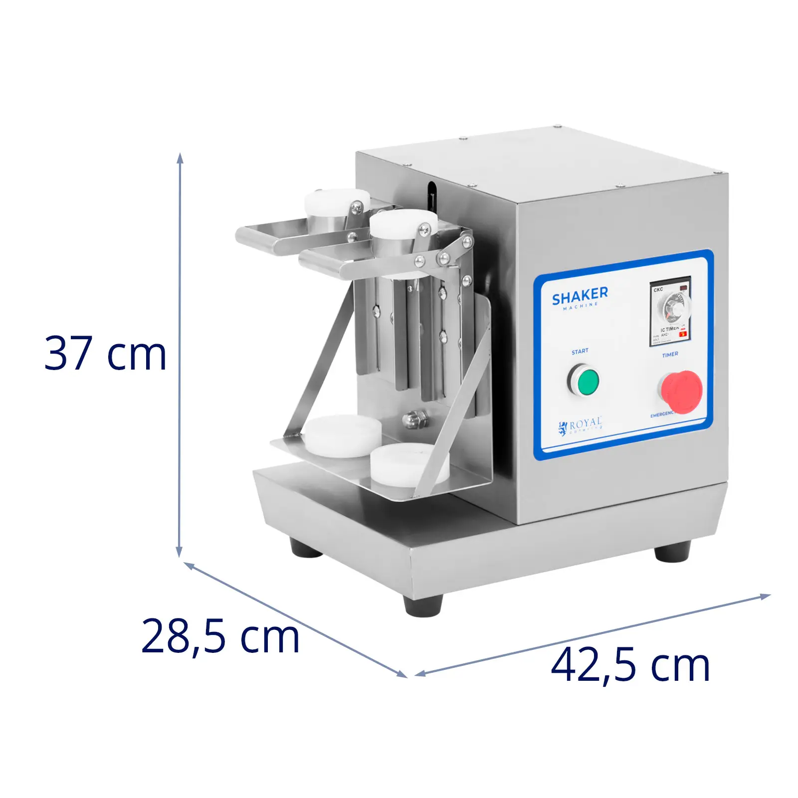 Milkshaker - double - 2 x 0,75 l - 240 tr/min - acier inoxydable - Royal Catering