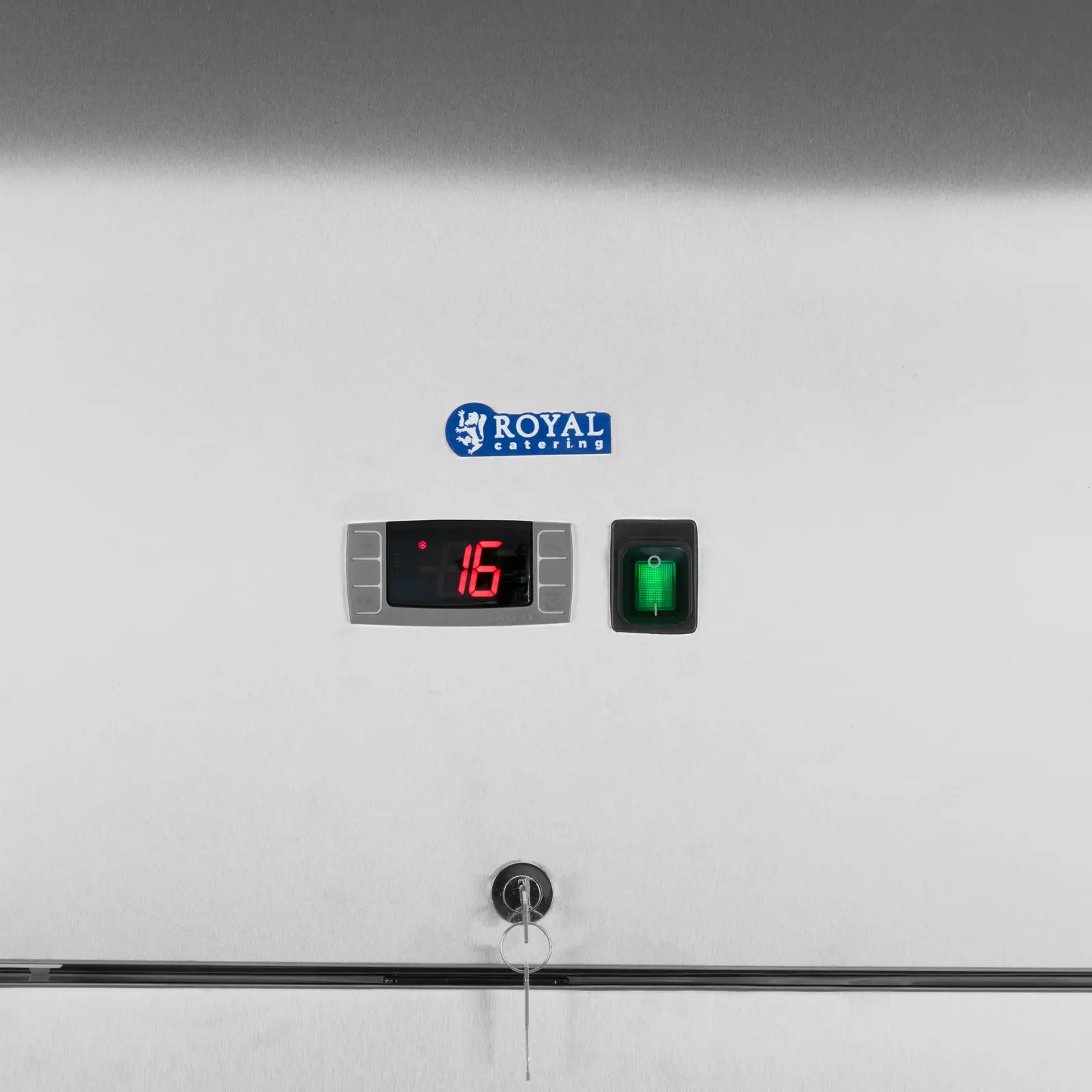 Réfrigérateur professionnel - 351 l - inox - 1 Porte - 4 Roulettes - verrouillable - Royal Catering (Éclairage LED: Oui)
