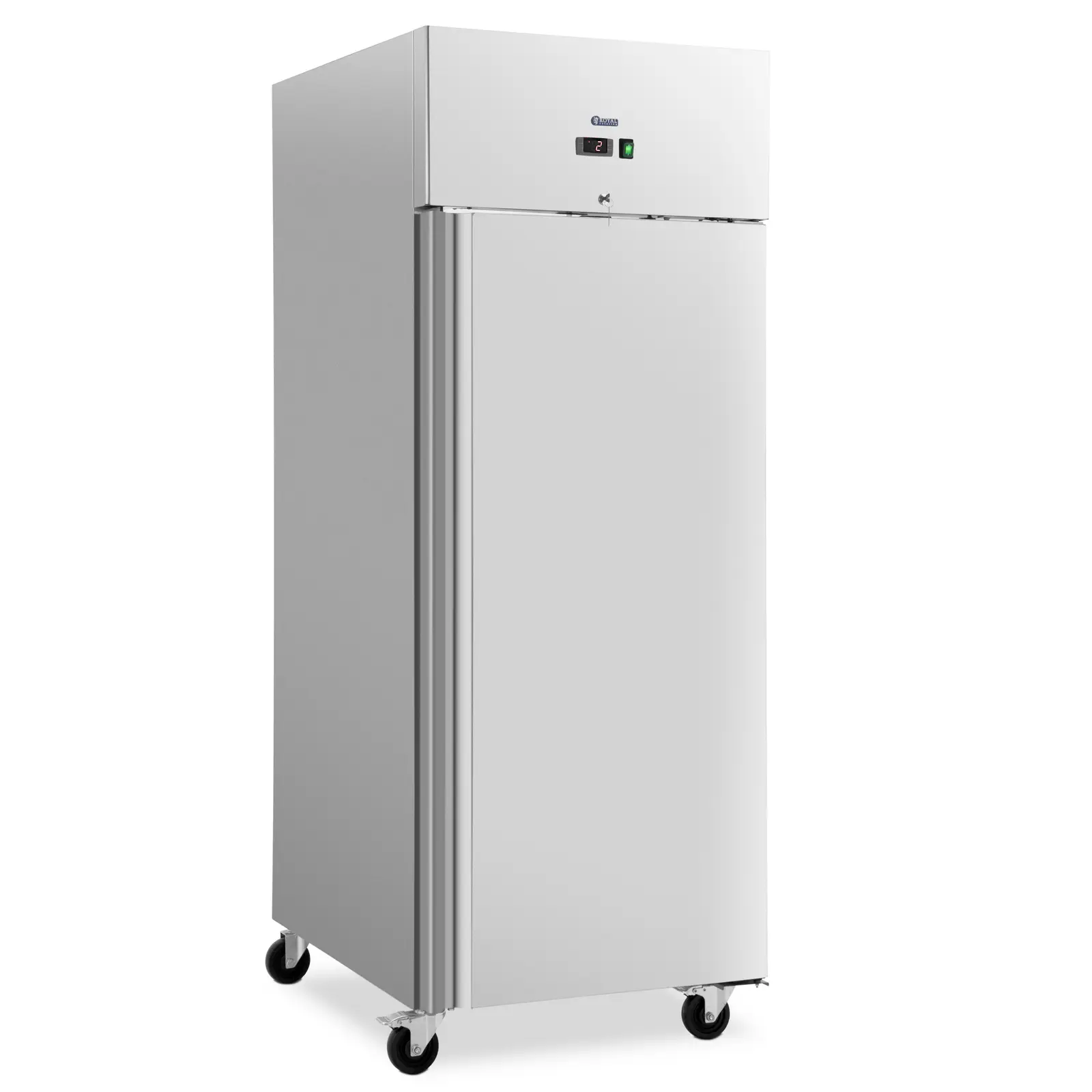 Ipari hűtőszekrény - 750 l - rozsdamentes acél - 1 ajtó - 4 görgő - Royal Catering