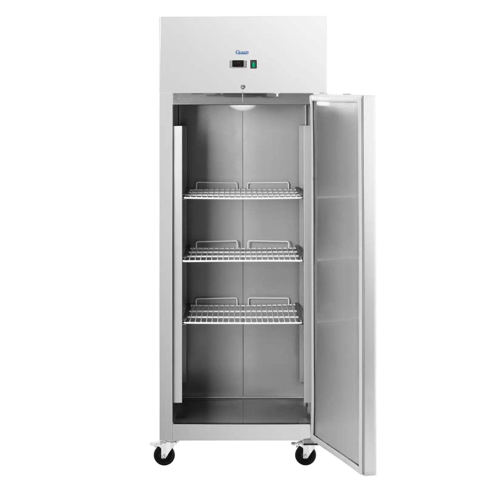 Réfrigérateur professionnel - 485 l - inox - 1 Porte - 4 Roulettes - verrouillable - Royal Catering