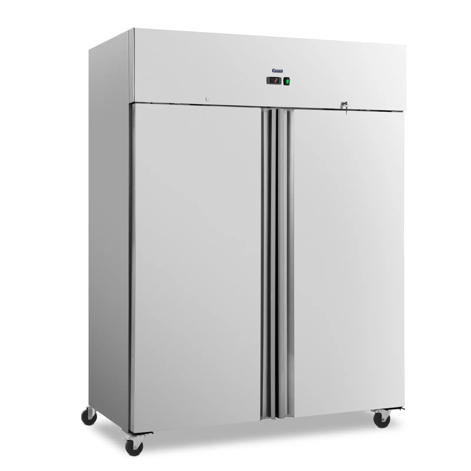 Poslovni hladnjak - 800 l - inox - 2 vrata - 4 kotačića - na zaključavanje - Royal Catering