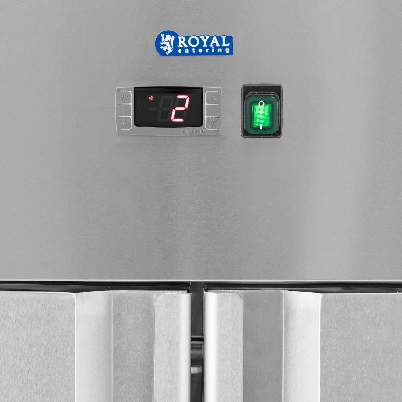 Réfrigérateur professionnel - 1 340 l - inox - 2 Portes - 4 Roulettes - verrouillable - Royal Catering (Lumière: Oui)