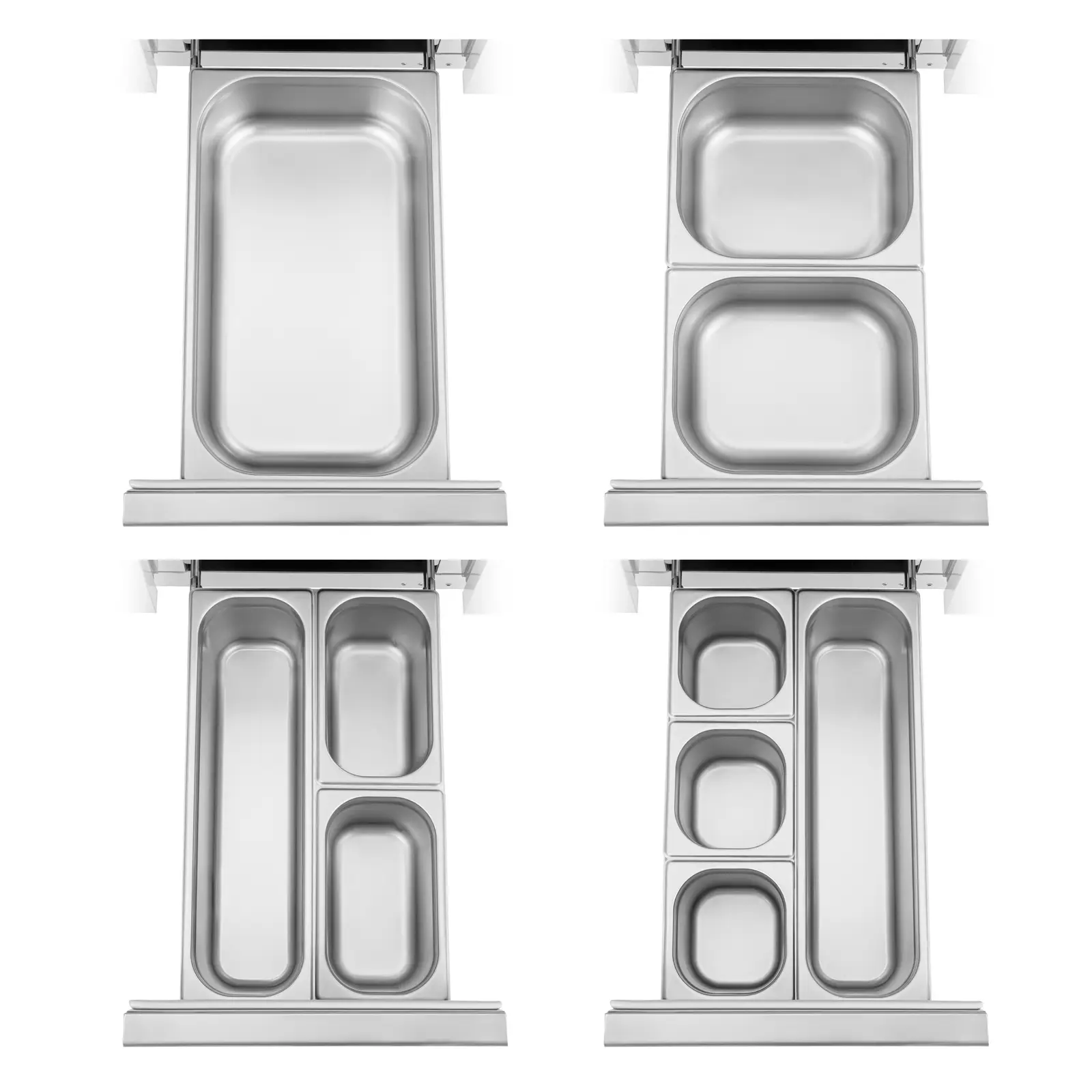 Chladicí stůl na kolečkách - 410 l - 2 přihrádky / 2 zásuvky - 179,5 x 70 cm - třída B - ušlechtilá ocel - Royal Catering (Objem: 410 l)