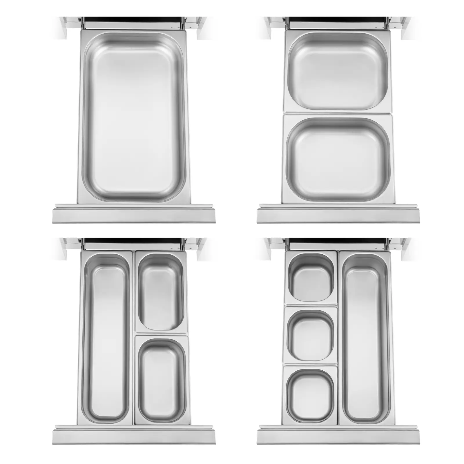Kølebord med skuffer - 240 l - 90 x 70 cm - klasse C - rustfrit stål - Royal Catering (AEC (årligt energiforbrug) [kWh]: 950)
