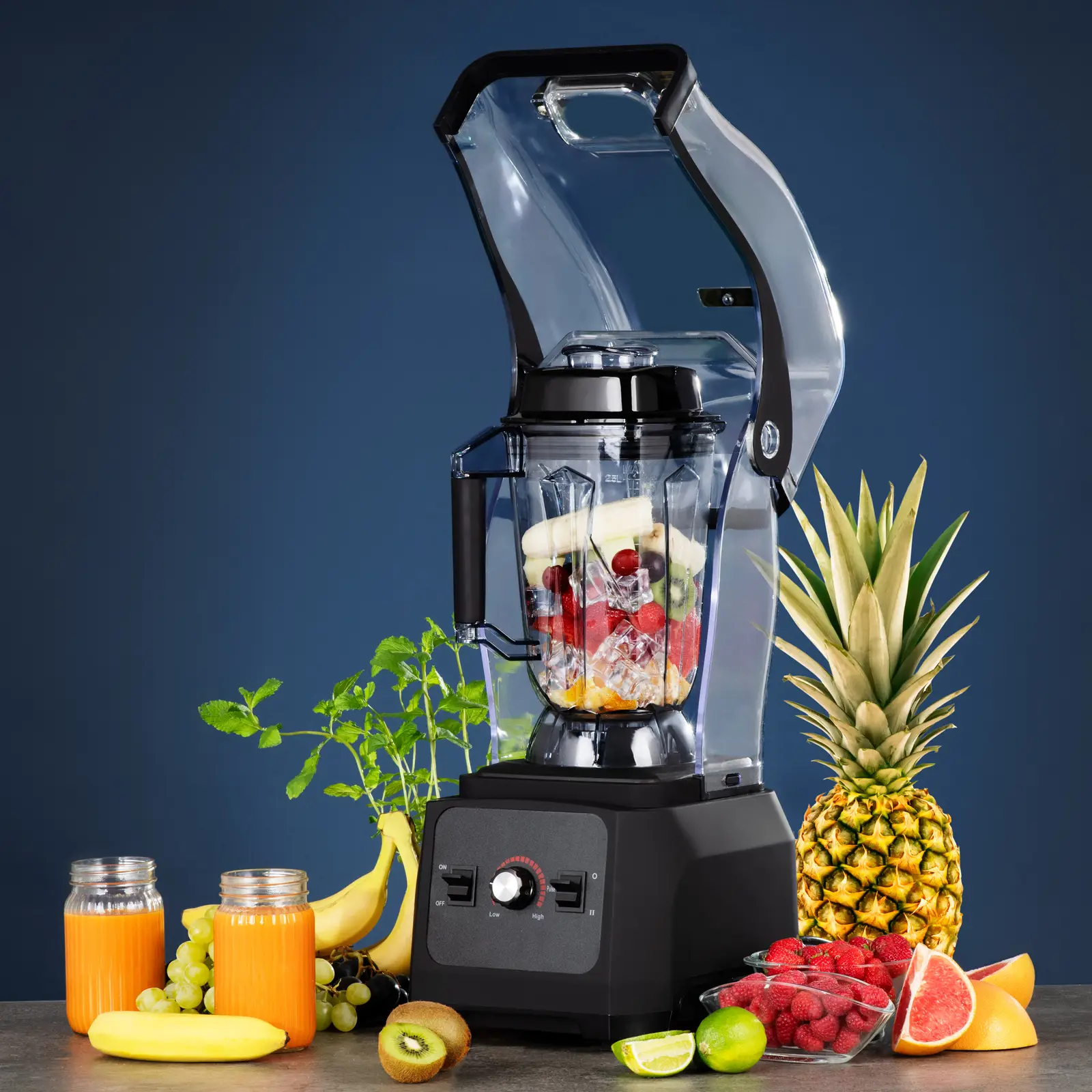 Stolní mixér s protihlukovým krytem - 1 680 W - 2,5 l - pulzní funkce - 24 500 ot/min - Royal Catering (Objem: 2.5 l)