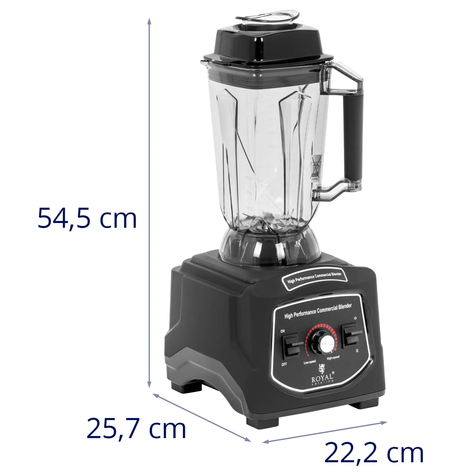 Mixeur blender - 1 680 W - 2,5 l - Fonction pulse - 24 500 tr/min - Royal Catering (Couleur(s): Transparent)