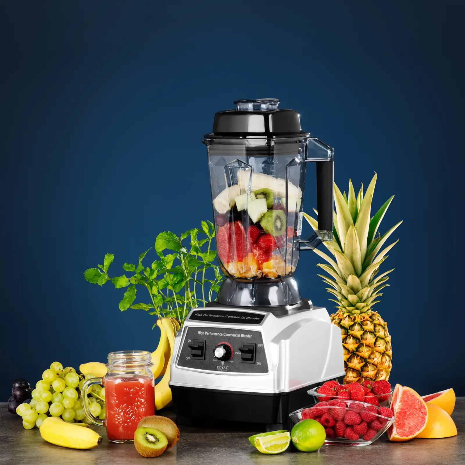 Stolní mixér - 1 500 W - 2 l - pulzní funkce - 24 500 ot/min - Royal Catering (Objem: 2 l)