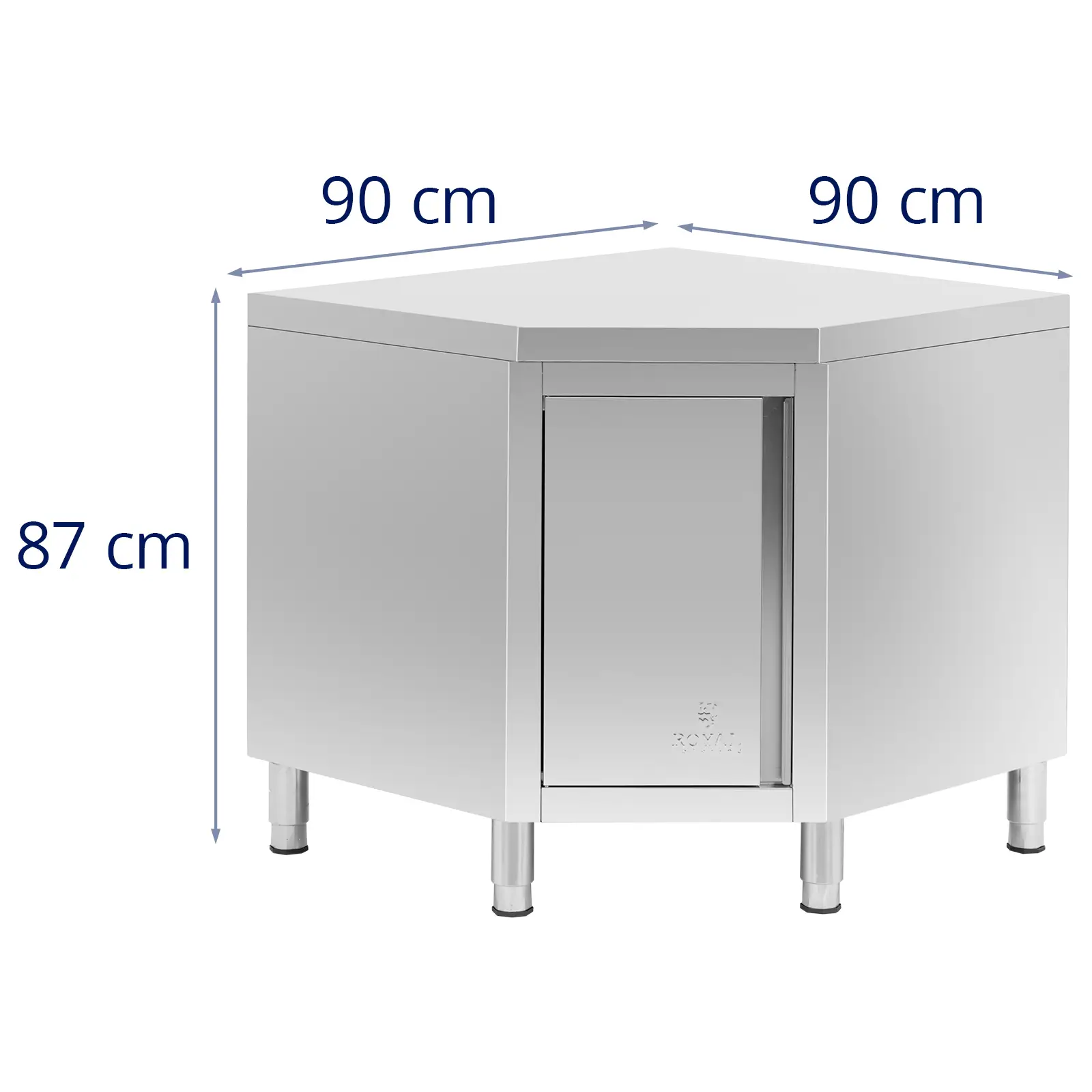 Unitate de colț din oțel inoxidabil - 90 x 60 cm - Royal Catering