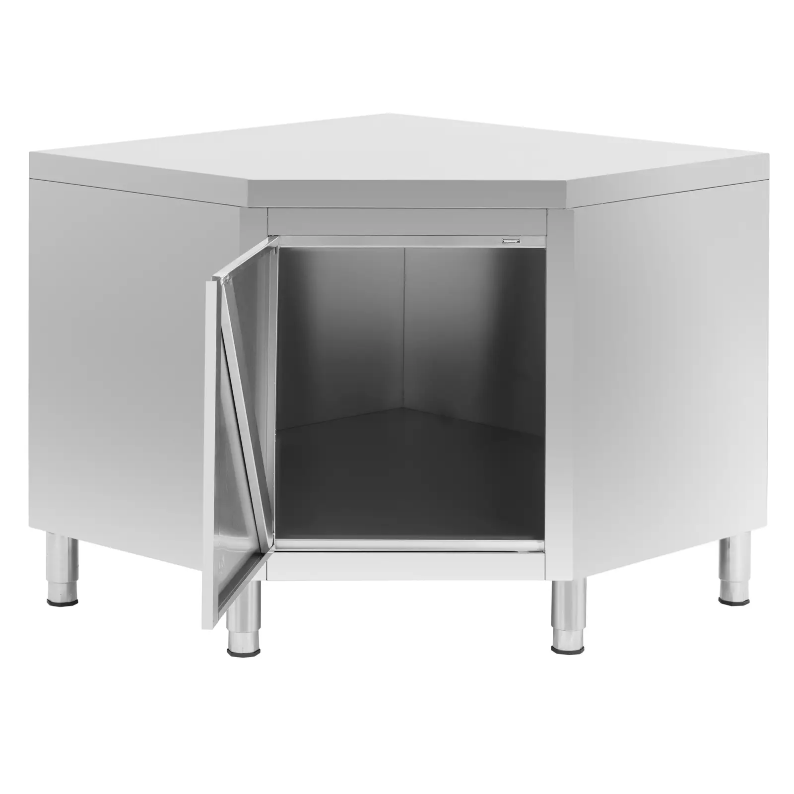 Rohová skříň z ušlechtilé oceli - 100 x 100 cm - Royal Catering (Ochrana proti stříkání: Ne)