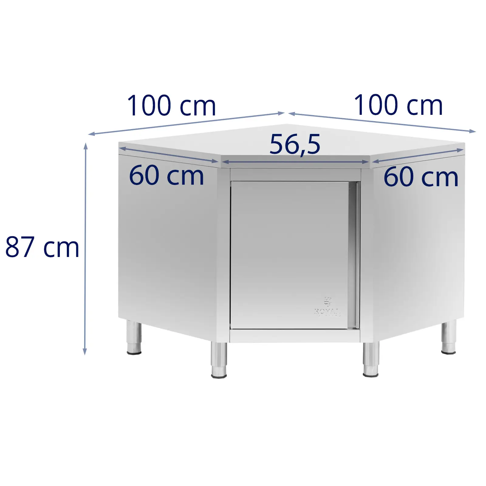 Tovar z druhej ruky Rohová skrinka nerez 100 x 100 cm   - Tovar z druhej ruky Potreby pre gastronómiu Royal Catering.