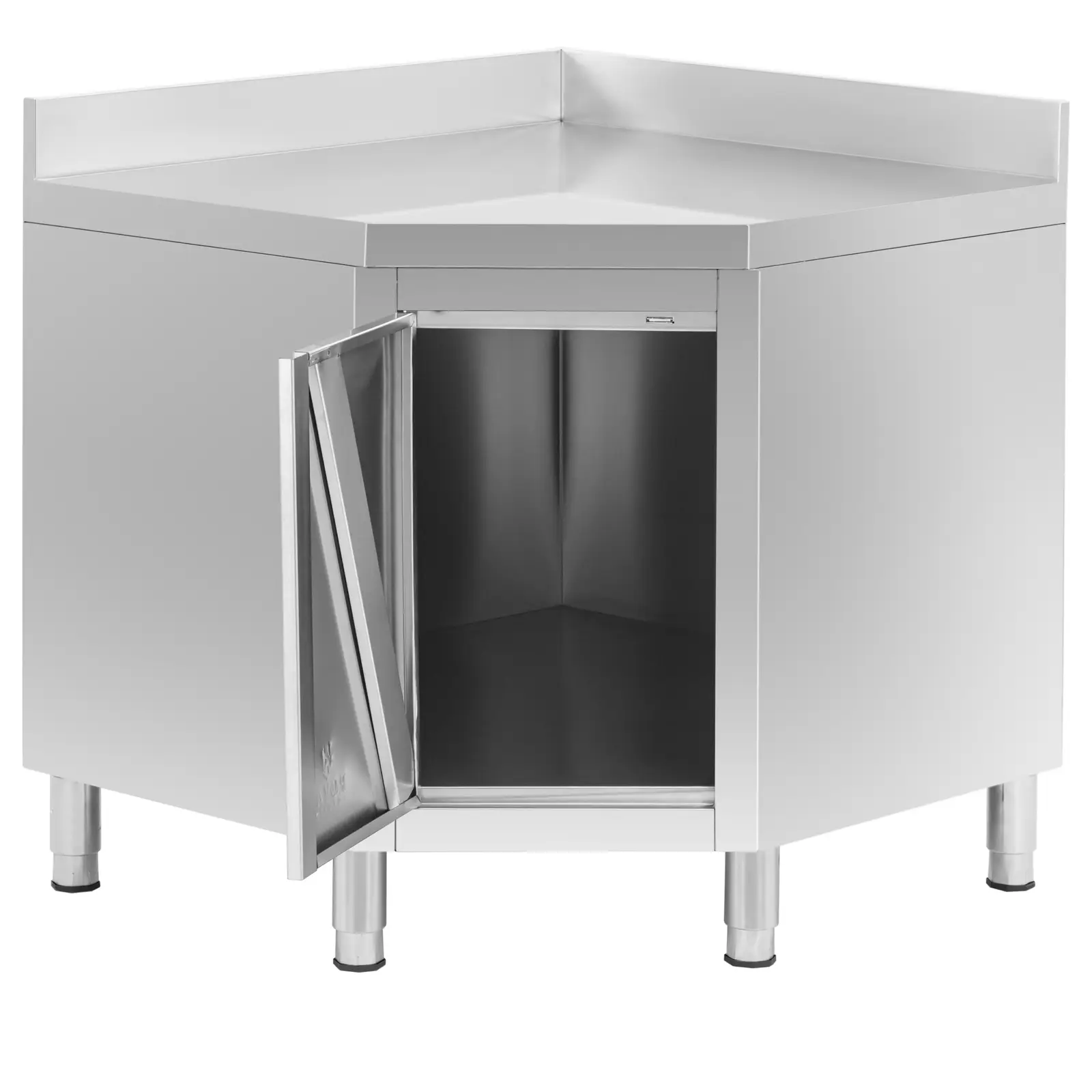 Rohová skříň z ušlechtilé oceli - lemování - 90 x 90 cm - Royal Catering (Ochrana proti stříkání: Ano)