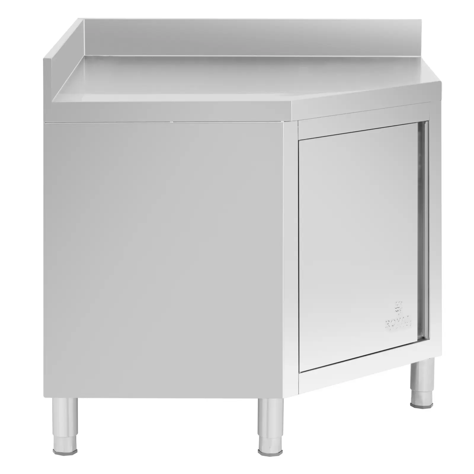 Mueble esquinero de acero inoxidable - antisalpique - 100 x 60 cm - Royal Catering