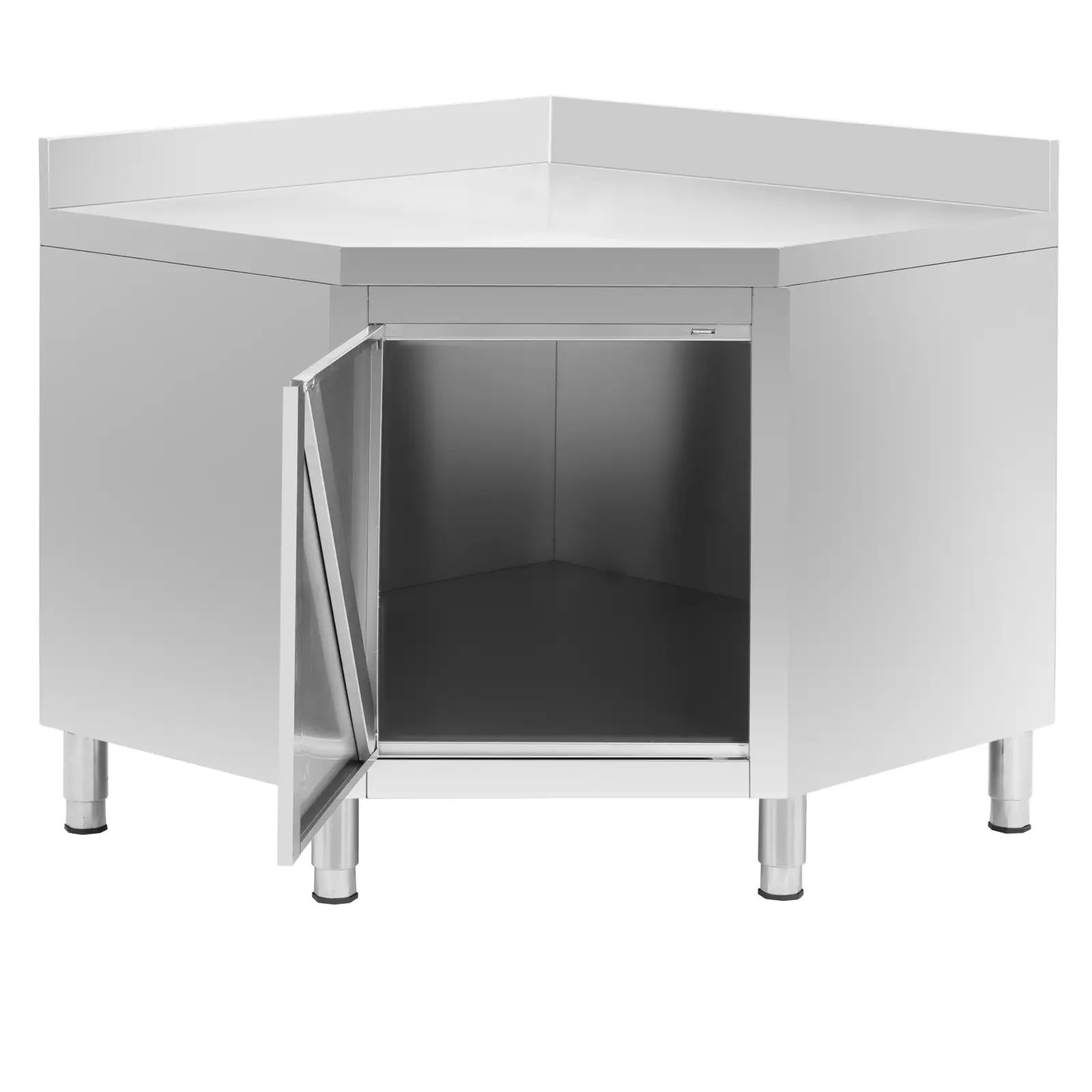Rohová skříň z ušlechtilé oceli - lemování - 100 x 100 cm - Royal Catering (Ochrana proti stříkání: Ano)