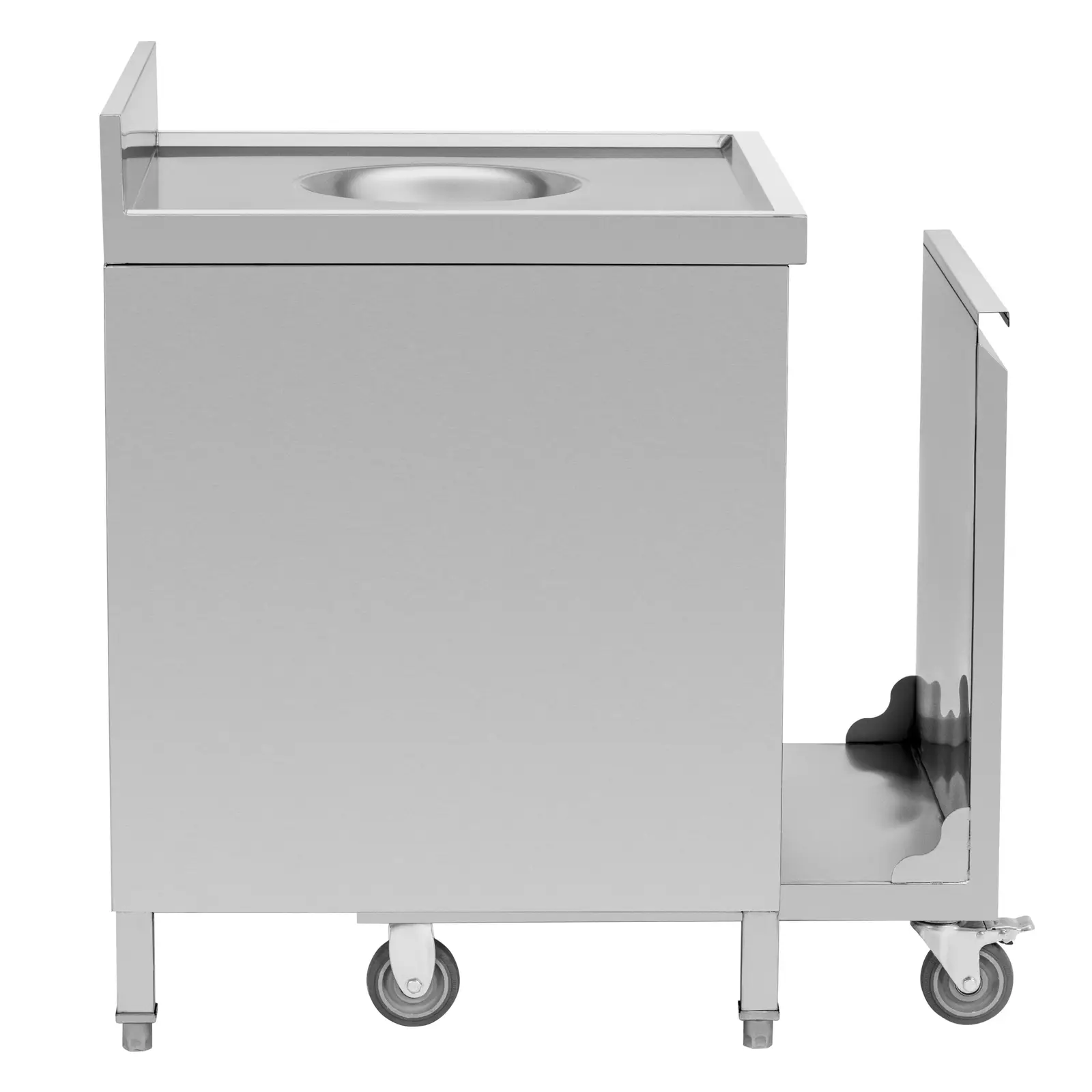 Poubelle avec caisson mobile - 50 l - Large ouverture - Ouverture frontale - Dosseret - Inox - Royal Catering